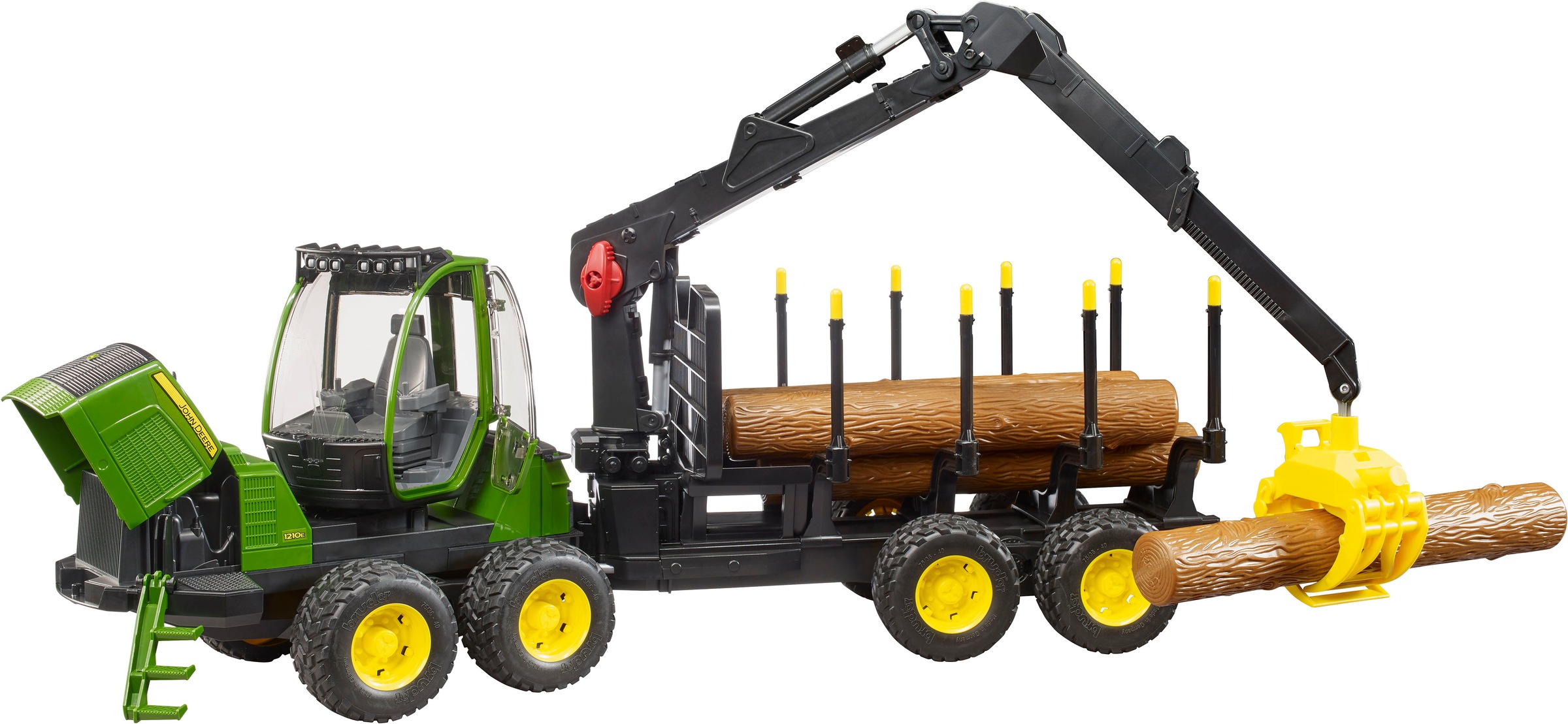 Bruder® Spielzeug-Traktor »John Deere 1210E Rückezug m.Holzgreifer/Baumstämme (02133)«, Made in Europe