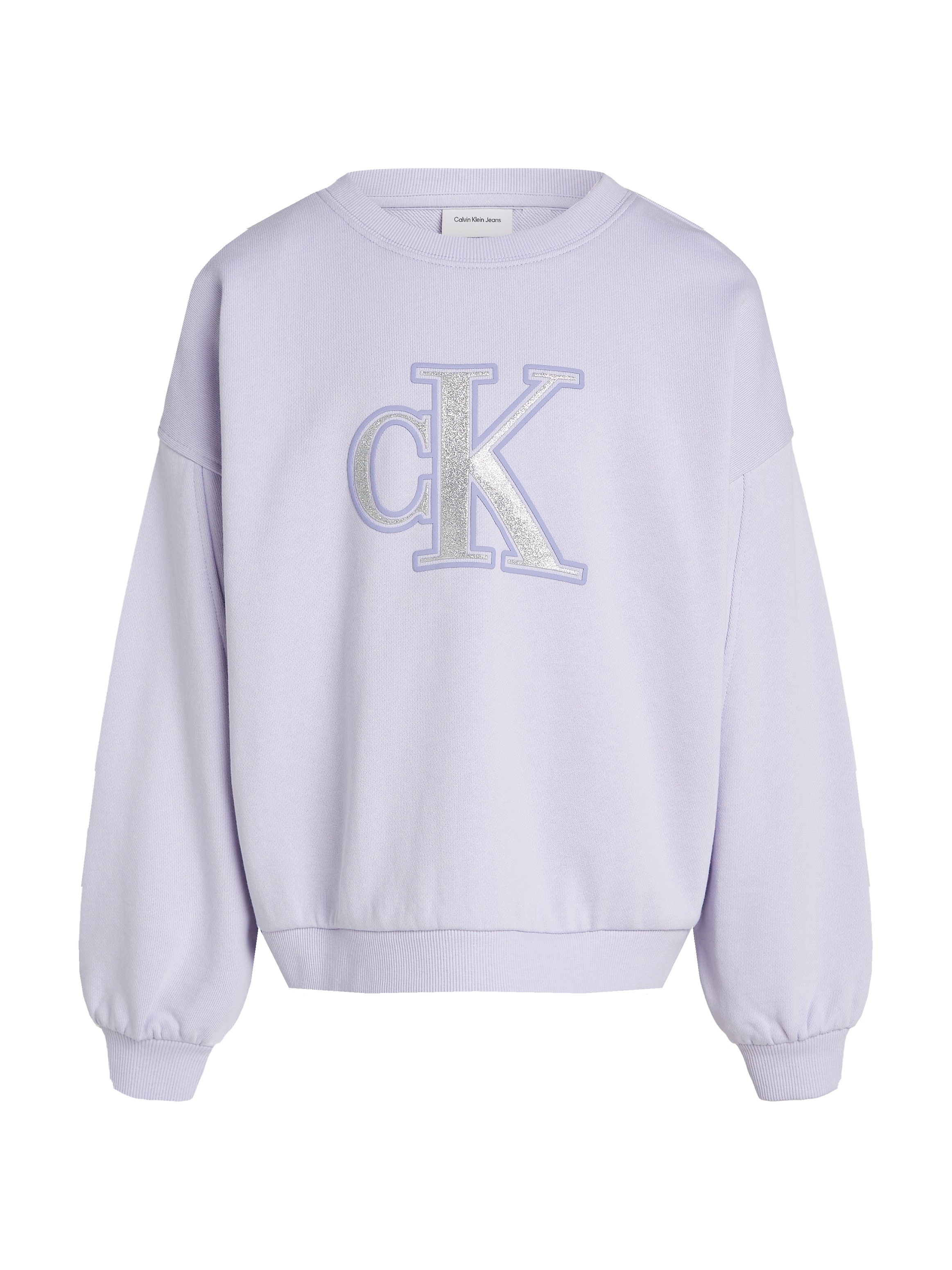 Calvin Klein Jeans Sweatshirt »METALLIC CK LS CN SWEATSHIRT«, mit glitzerndem Logo
