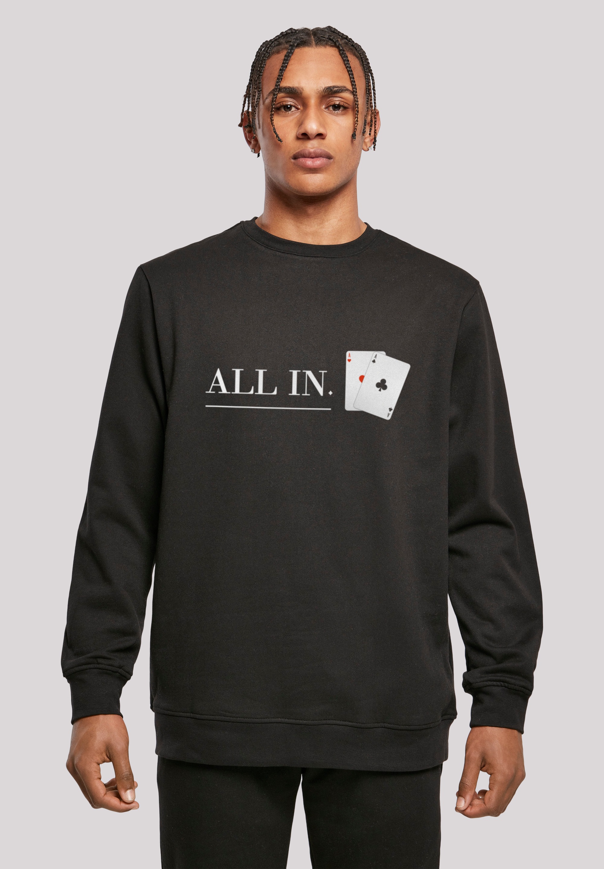 F4NT4STIC Kapuzenpullover "Poker All In Karten", Print