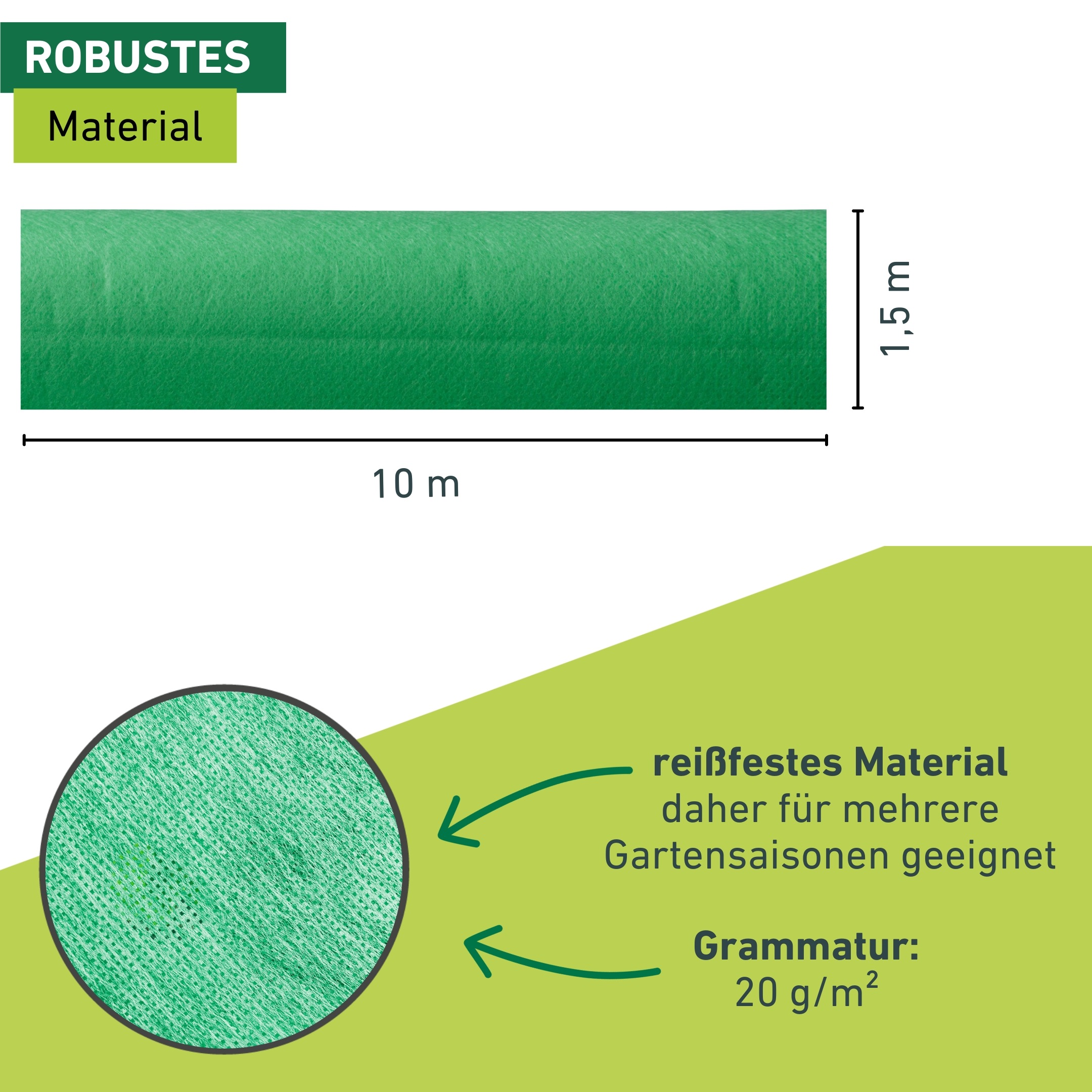 Windhager Gartenvlies »Supergrow für optimales Wachstum von Jungpflanzen im Frühbeet« 1 Stk. tlg. Garten Abdeckvlies erhältlich in 10 x 1,5 m oder 10 x 2 m, 20 g/m²