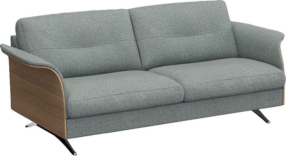 FLEXLUX 2,5-Sitzer »Glow Sofa, Couch,«, Premium-Sitz: Kaltschaum & Federkern, Arml. geölte Eiche, Fuß Alu
