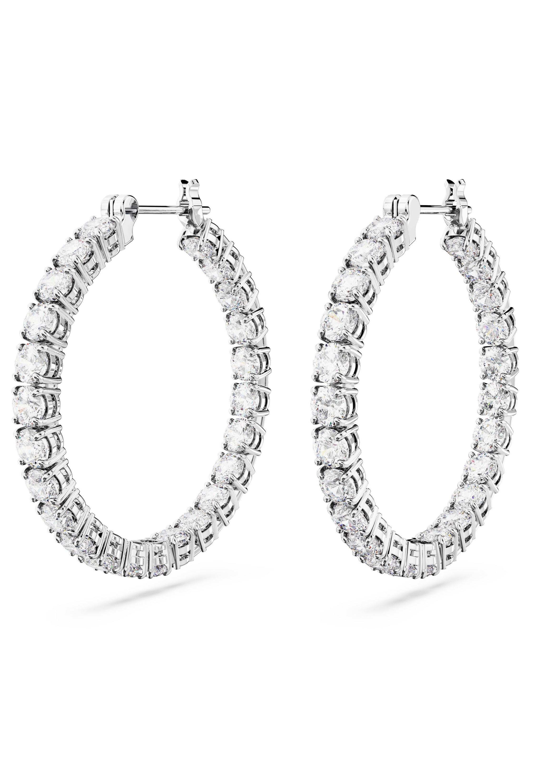 Paar Creolen SWAROVSKI "ERROR:N/A" Gr. S, silber (metallfarben, kristallweiß, kristallweiß), Ohrringe, Damen, S, Metall, mit Swarovski Zirkonia (synth.) 8