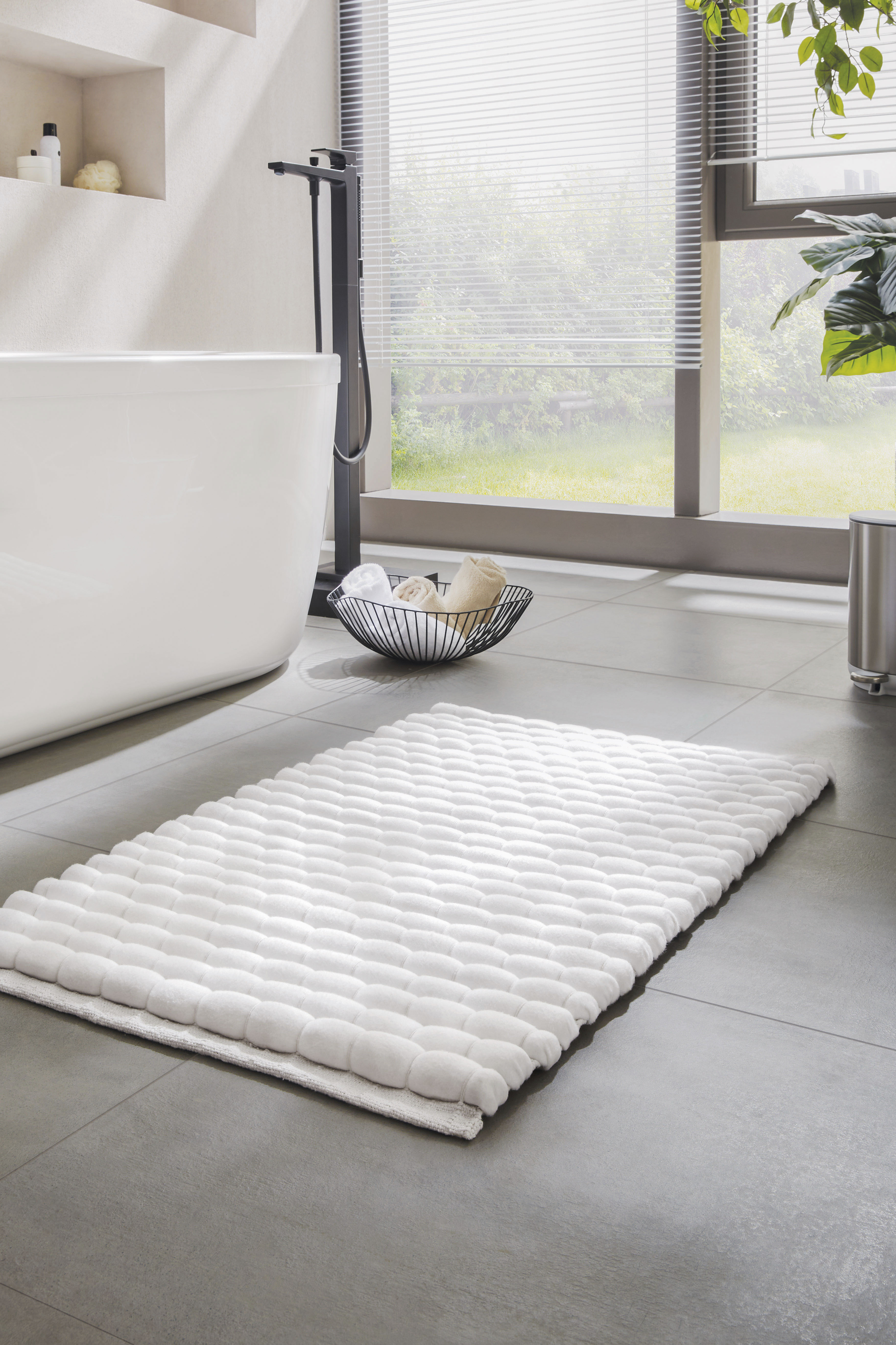 Kleine Wolke "Avera, Badvorleger, Badezimmer Teppich" Höhe 50 mm fußbodenheizungsgeeignet Badteppich, Uni Farben, handgewebt, quadratisch & rechteckig