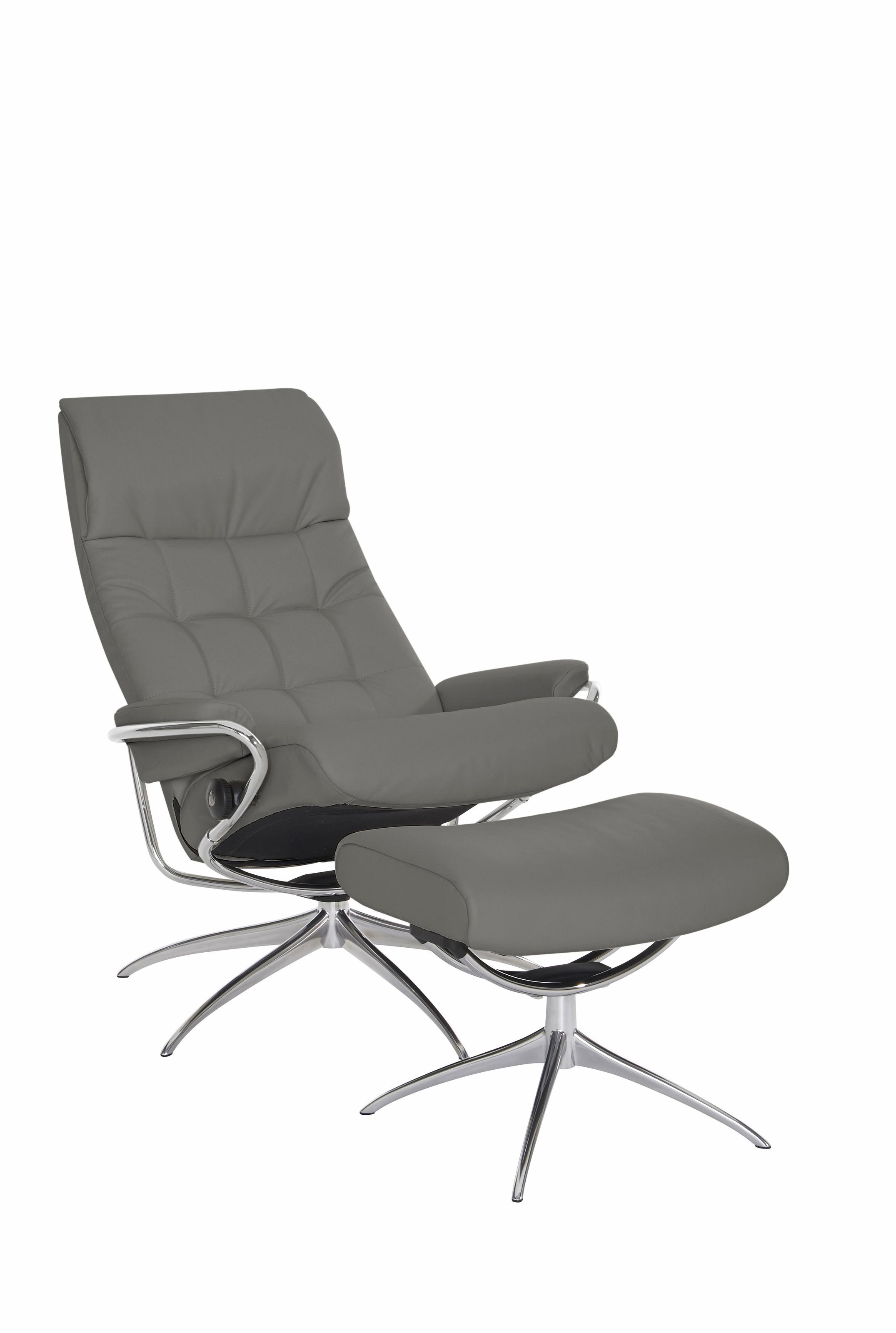 Stressless® Relaxsessel »London«, (Set, Relaxsessel mit Hocker), mit Hocker, High Back, mit Star Base, Gestell Chrom