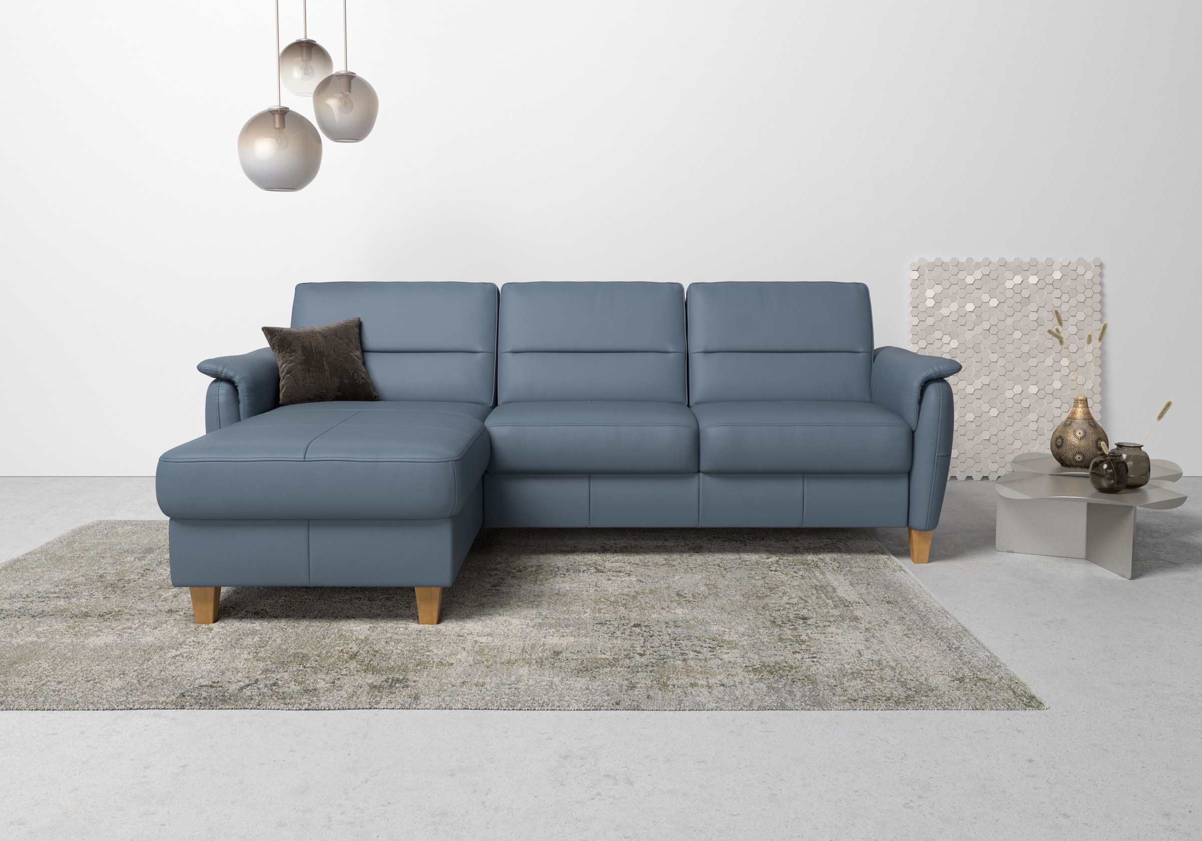 Home affaire Ecksofa "Palmera L-Form", Federkern, wahlweise mit Bettfunktio günstig online kaufen