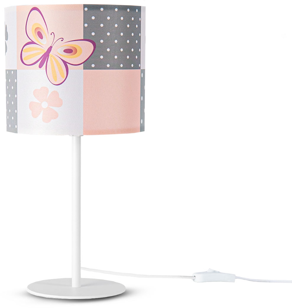 Tischleuchte Kinderzimmer flammig-flammig, âˆ…18cm Nacht | »Cosmo Paco 36,5cm Schmetterling Blumen Höhe Home E14 BAUR Lampe 220«, 1