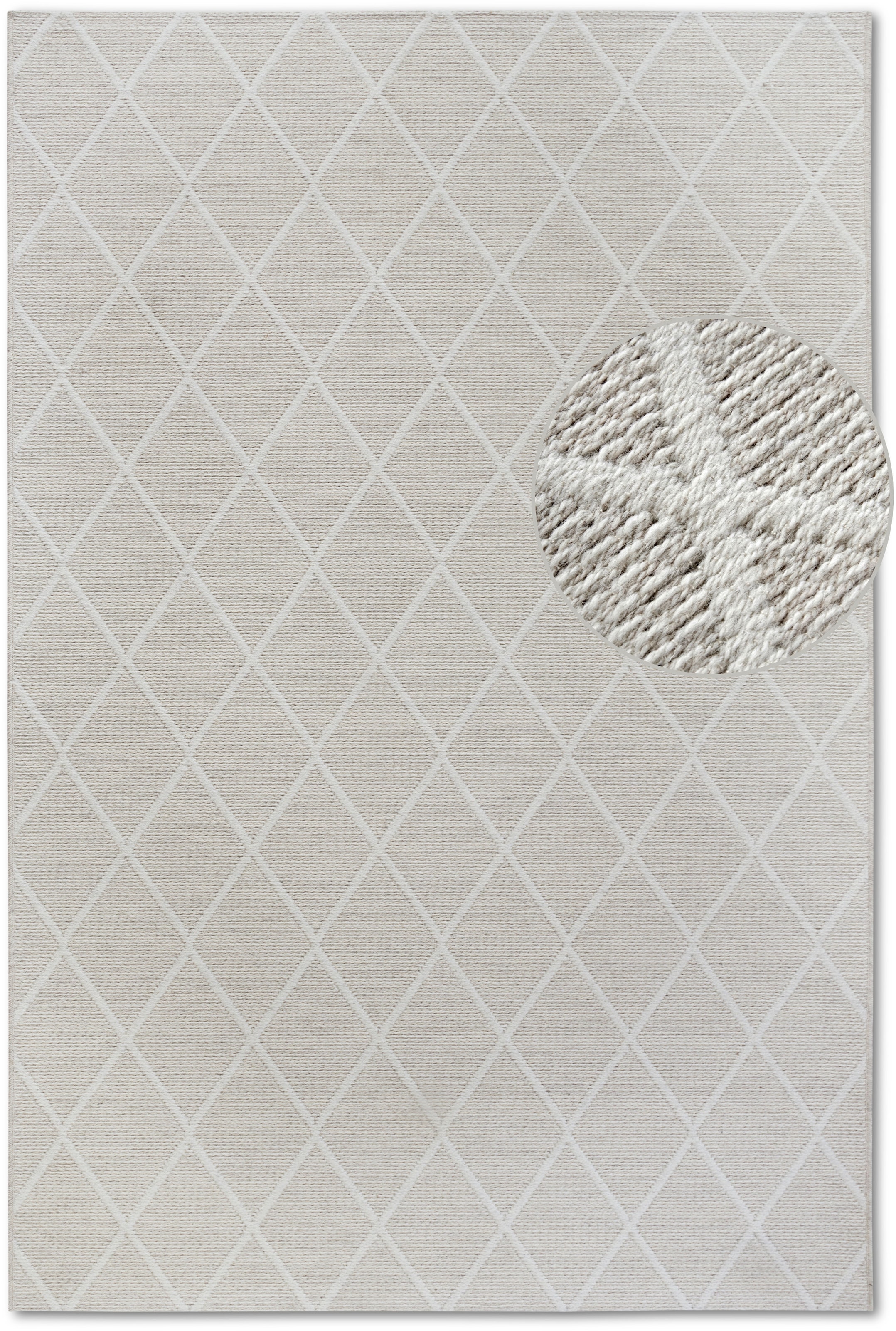 Villeroy & Boch Wollteppich »Maria«, rechteckig, 5 mm Höhe, Schurwolle, Wolle, Natur, Wohnzimmer, Schlafzimmer, Boho, Skandi