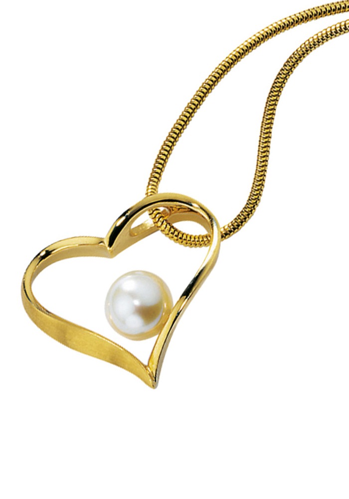 JOBO Herzanhänger »Anhänger Herz«  585 Goldmit einer Perle