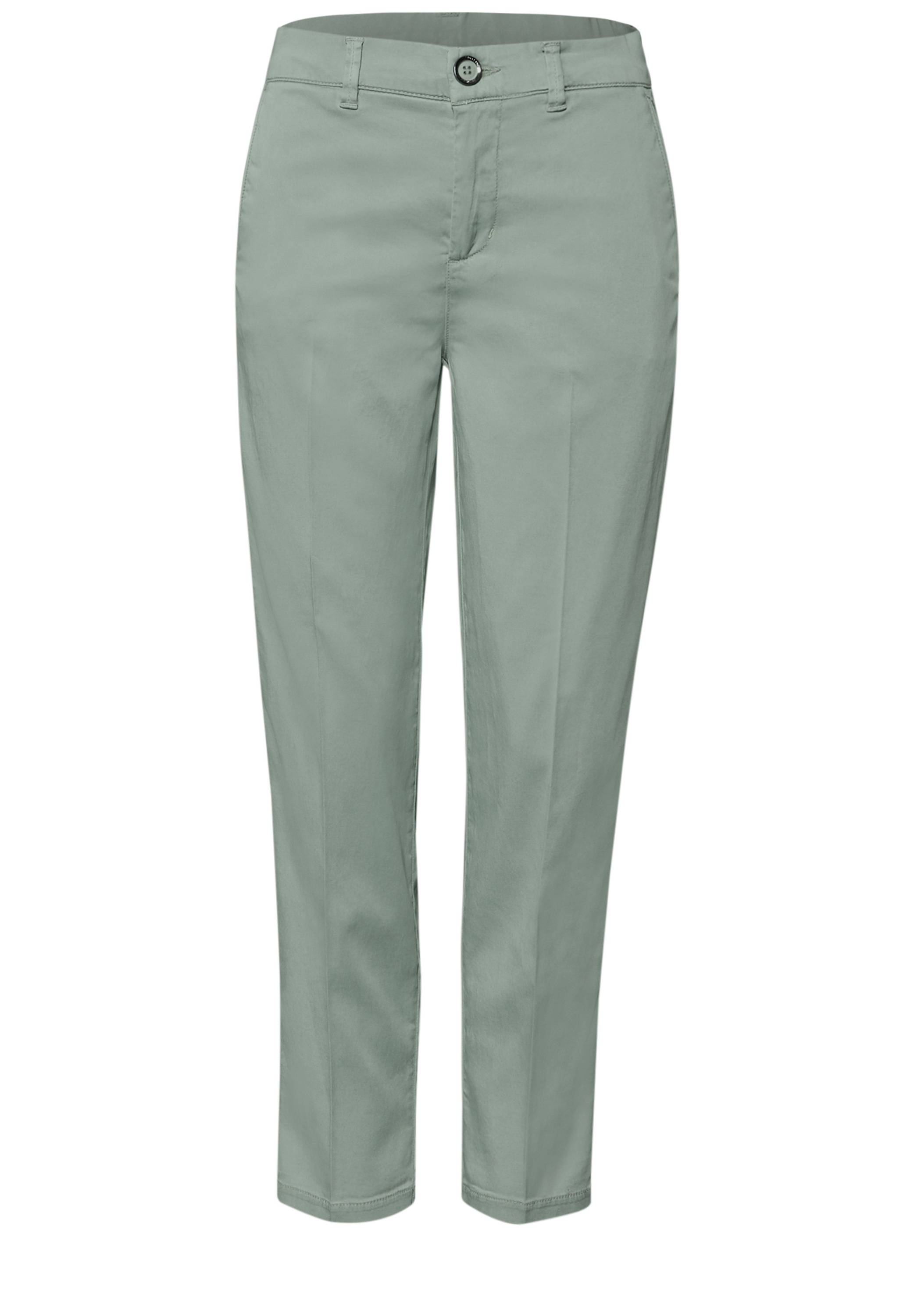 Chinohose STREET ONE, Damen, Gr. 38, Länge 28, schwarz mint grün, Stoff, 60% Lyocell, 37% Baumwolle, 3% Elasthan, unifarben, comfort fit knöchelfrei, Hosen Chinohose, Middle Waist 3