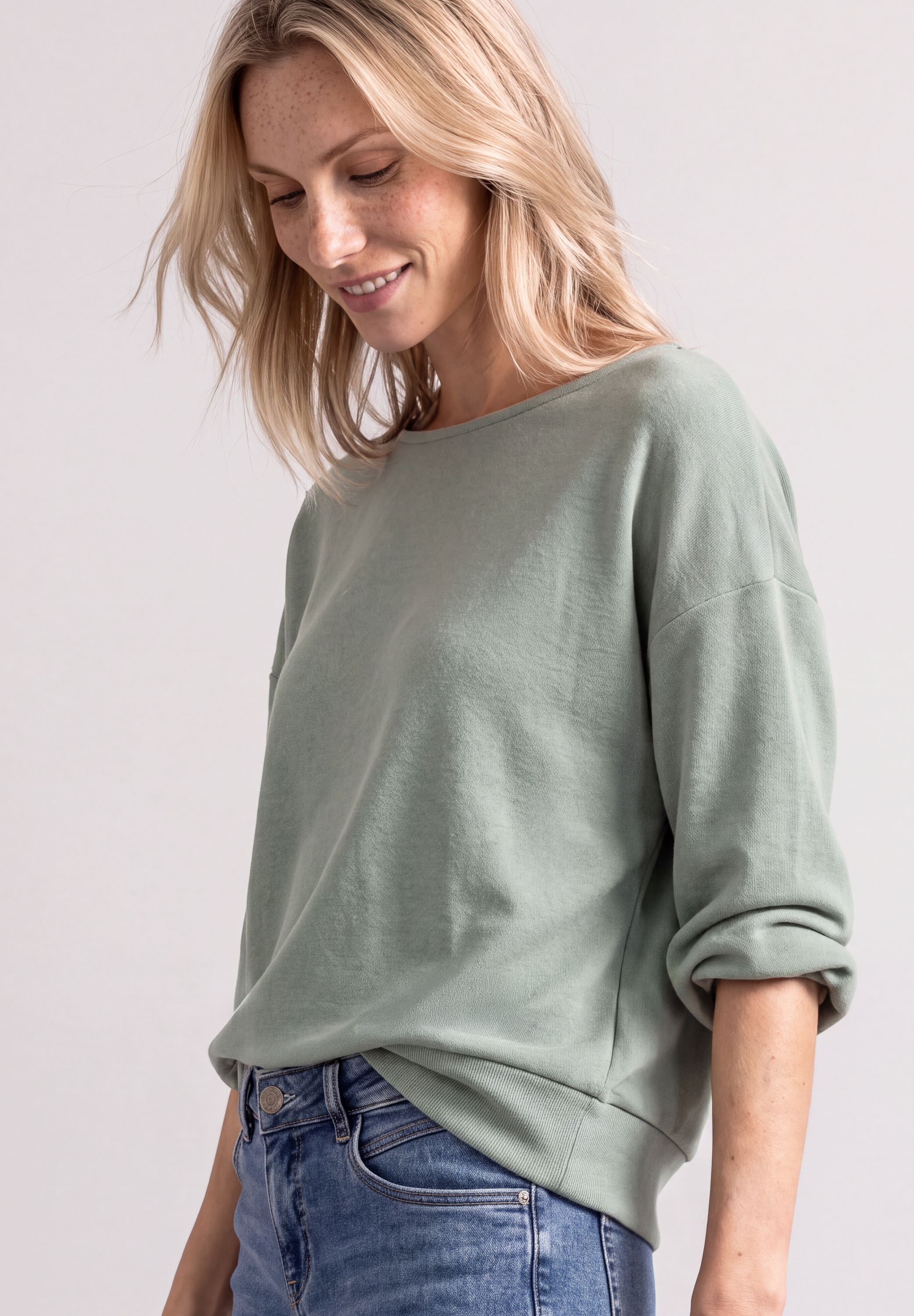 STREET ONE Langarmshirt aus Jersey in Unifarbe