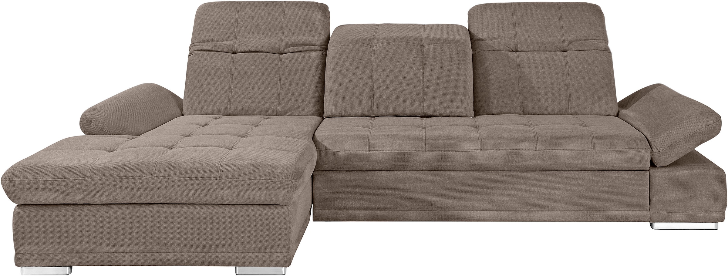 COTTA Ecksofa »Holiday L-Form mit Sitztiefen-, Armteil- und Kopfteilverstellung«, wahlweise mit Bettfunktion & Bettkasten
