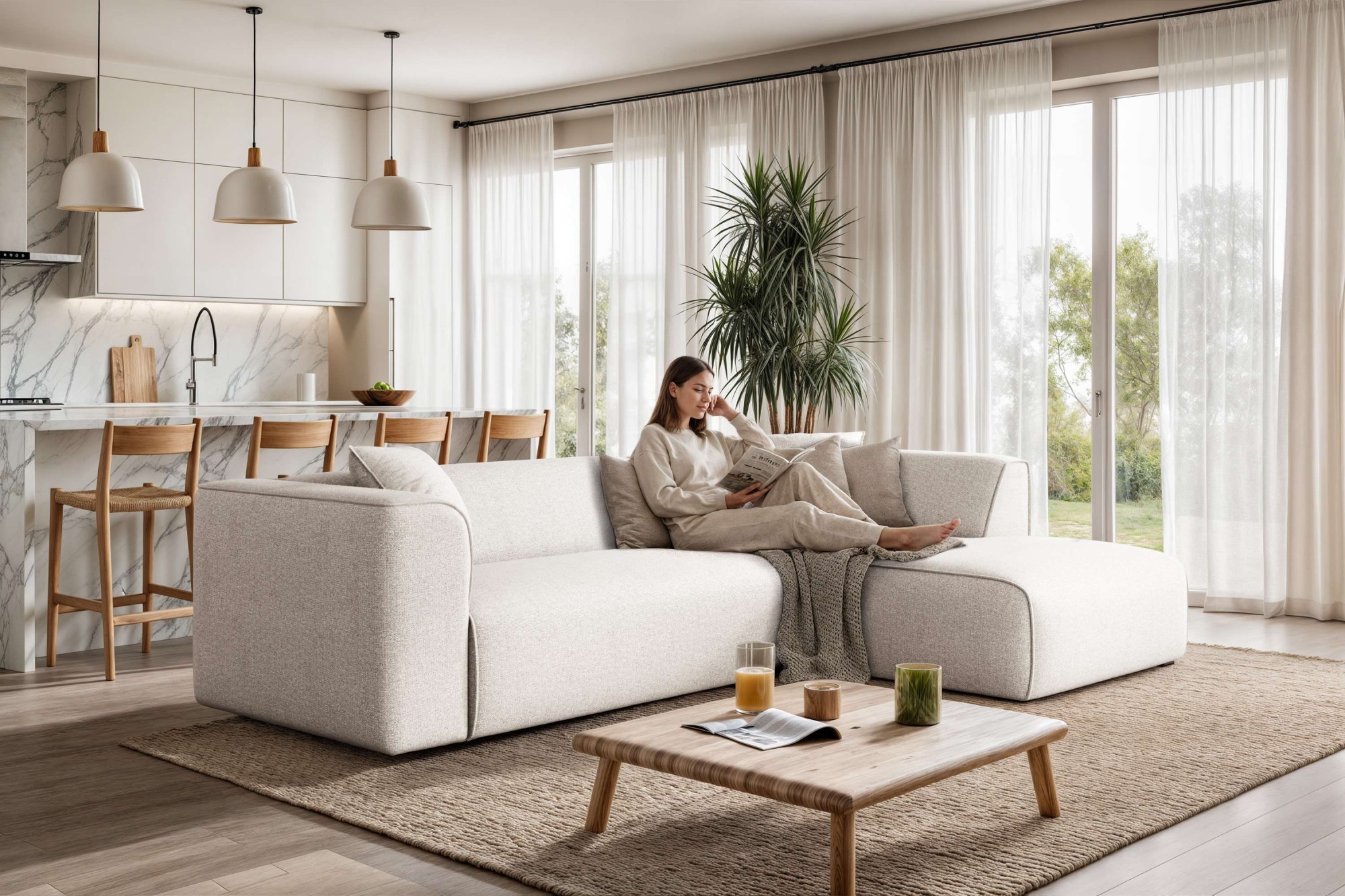OTTO home Ecksofa "Merid L-Form, Sofa-Fix, B: 254 cm - OTTO. Verlässliche Qualität." Ottomane rechts/links, belastbar bis 460kg, nicht modulare Sofa
