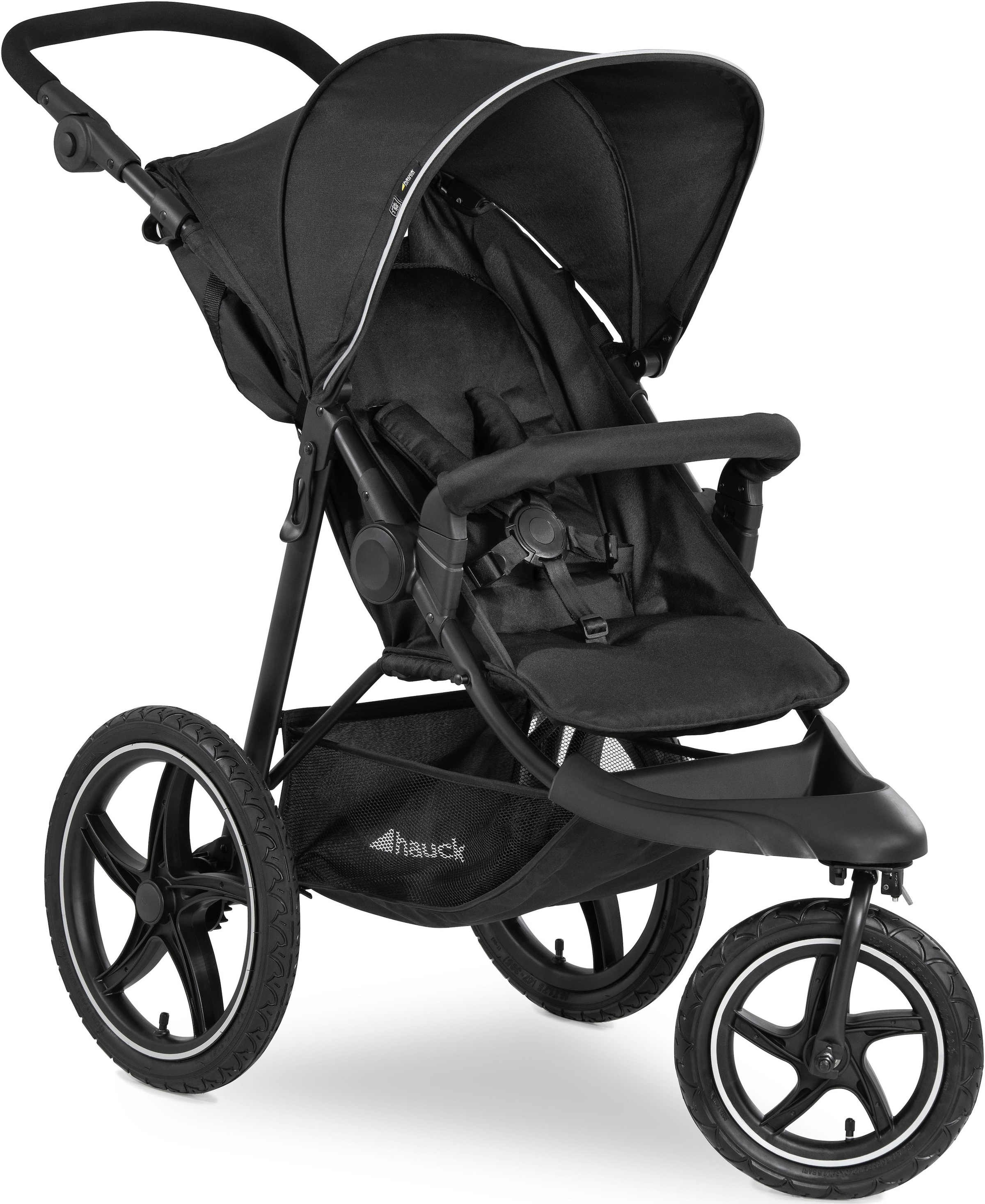 Hauck Dreirad-Kinderwagen "Runner 2, black" 22 kg Kinderwagen, Jogger mit schwenk- und feststellbarem Vorderrad