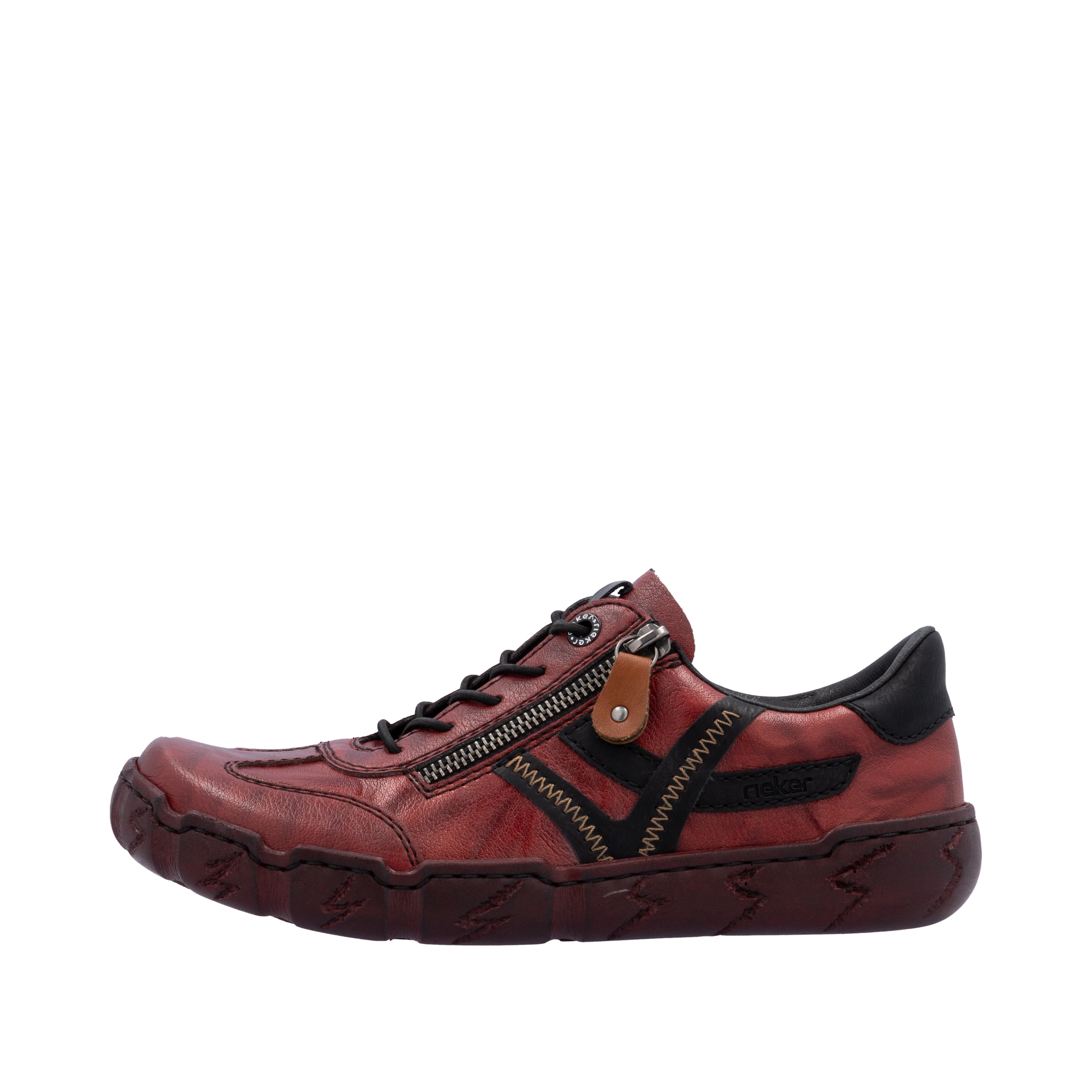 Rieker Sneaker, Schnürschuh, Halbschuh, Freizeitschuh mit Ziernähte