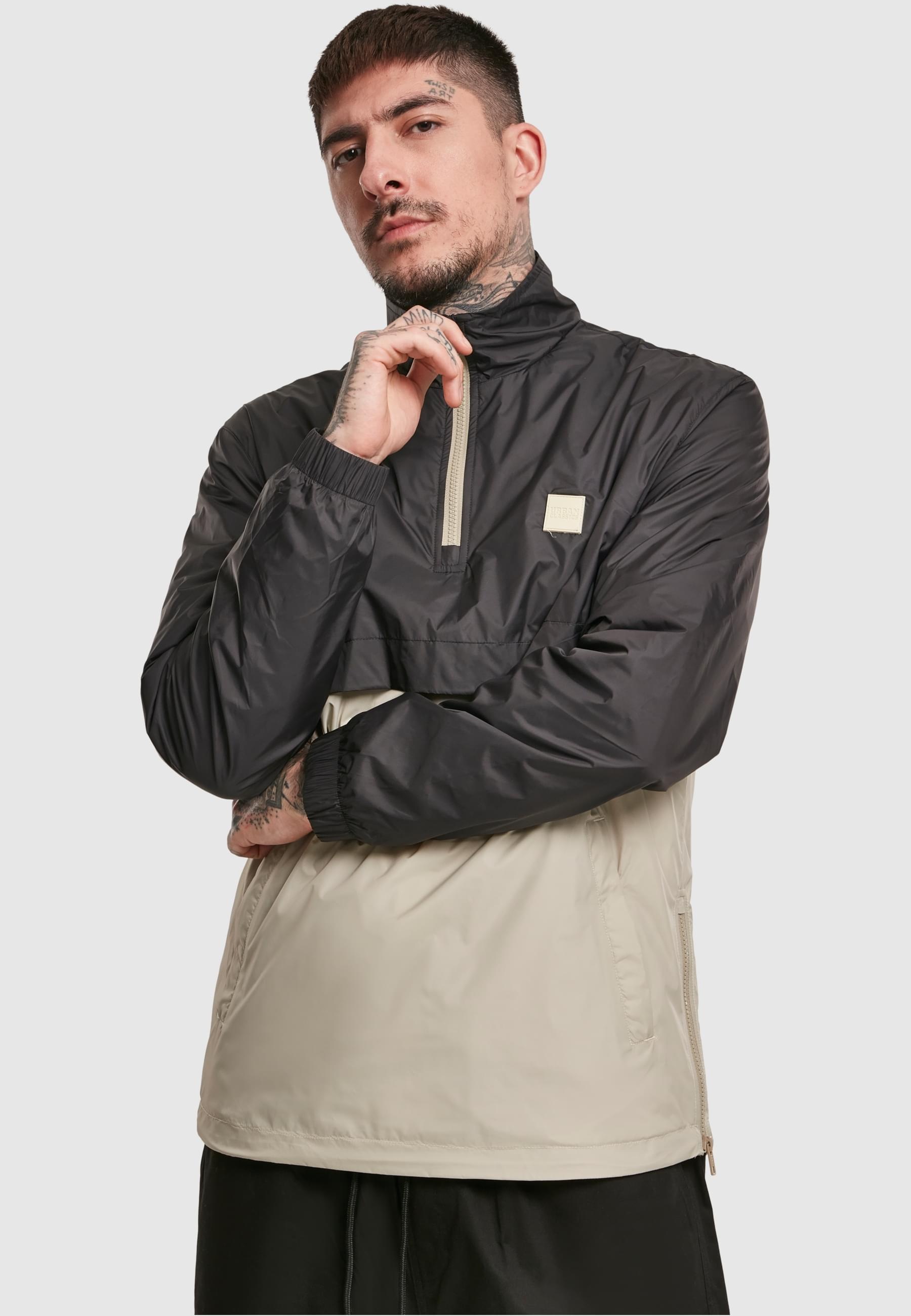 URBAN CLASSICS Allwetterjacke »Urban Classics Herren Stand Up Collar Pull Over Jacket«, (1 St.), ohne Kapuze