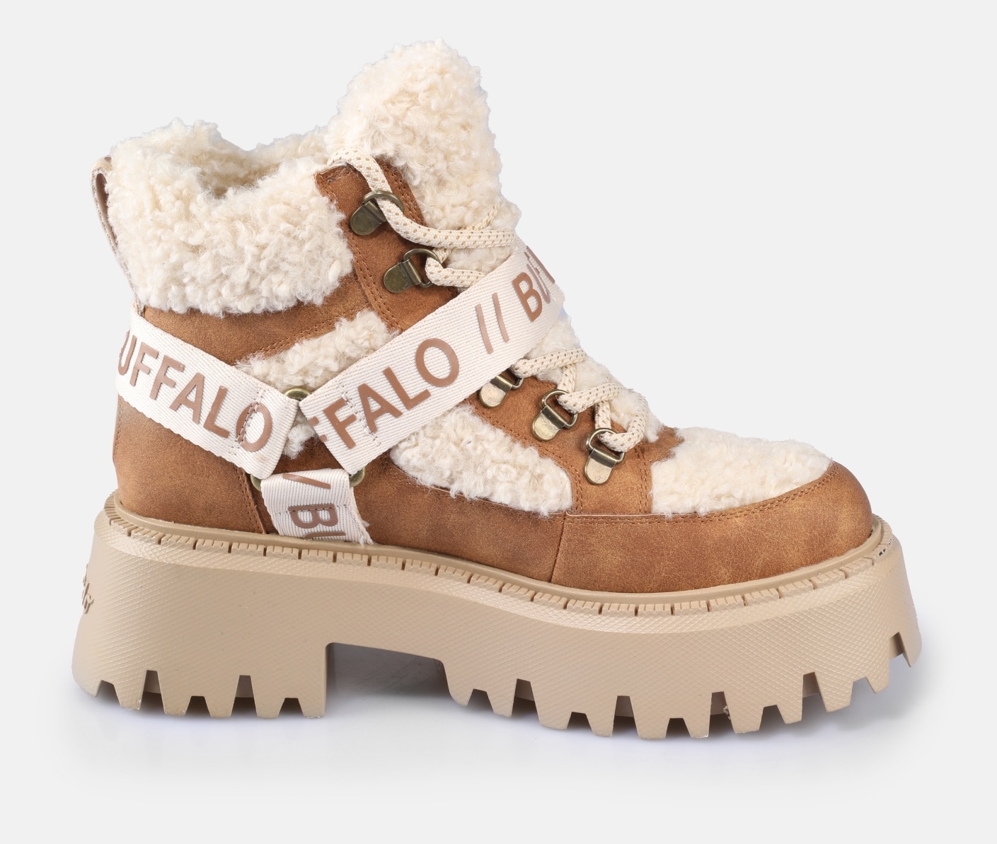 Buffalo Plateaustiefelette »Aspen Com Mid Warm«  Winterboots, Schnürboots, Stiefelette mit kuscheligem Warmfutter