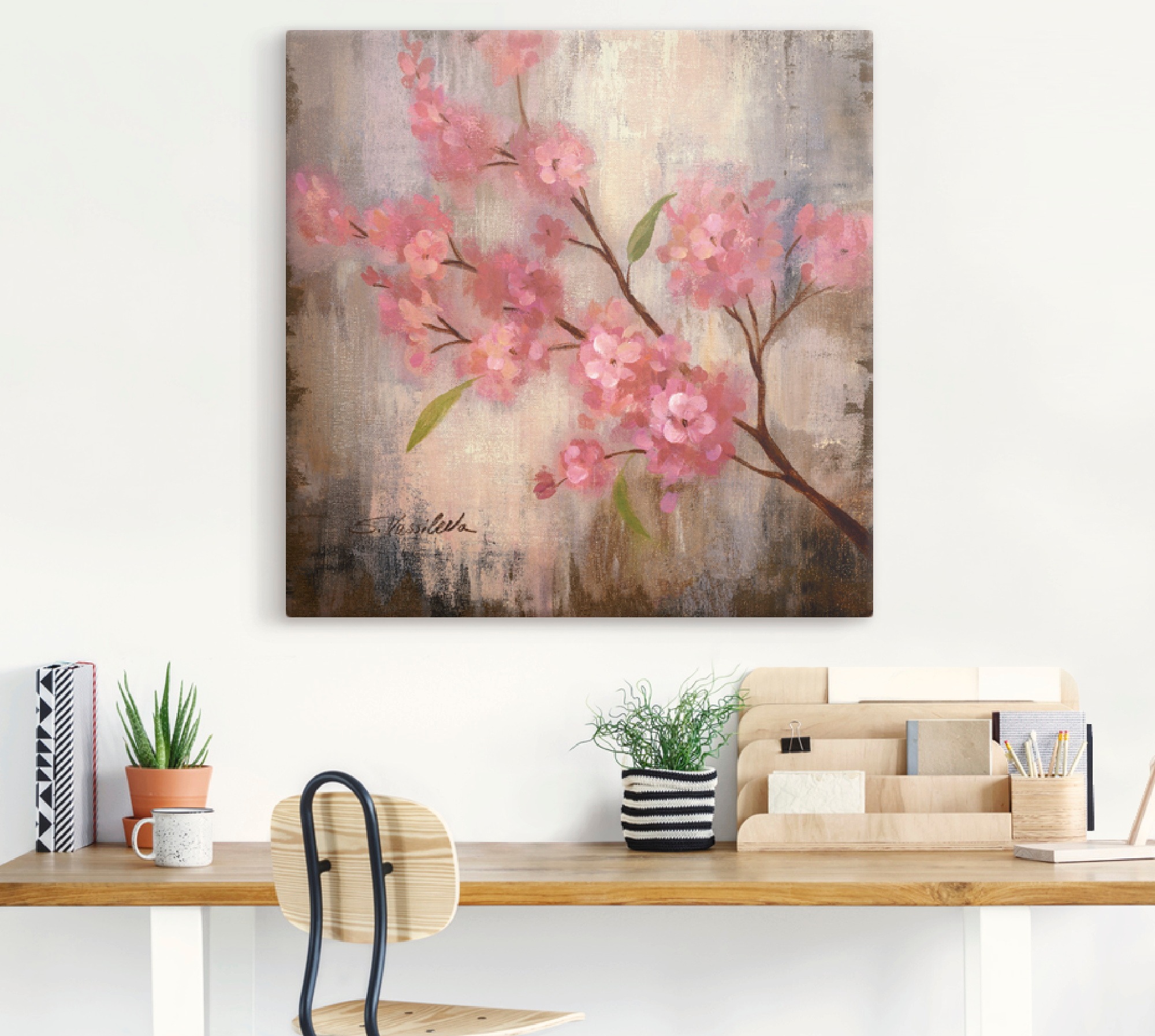 Artland Leinwandbild "Kirschblüte II" Blumen 1 Stk. tlg. auf Holzrahmen ges günstig online kaufen