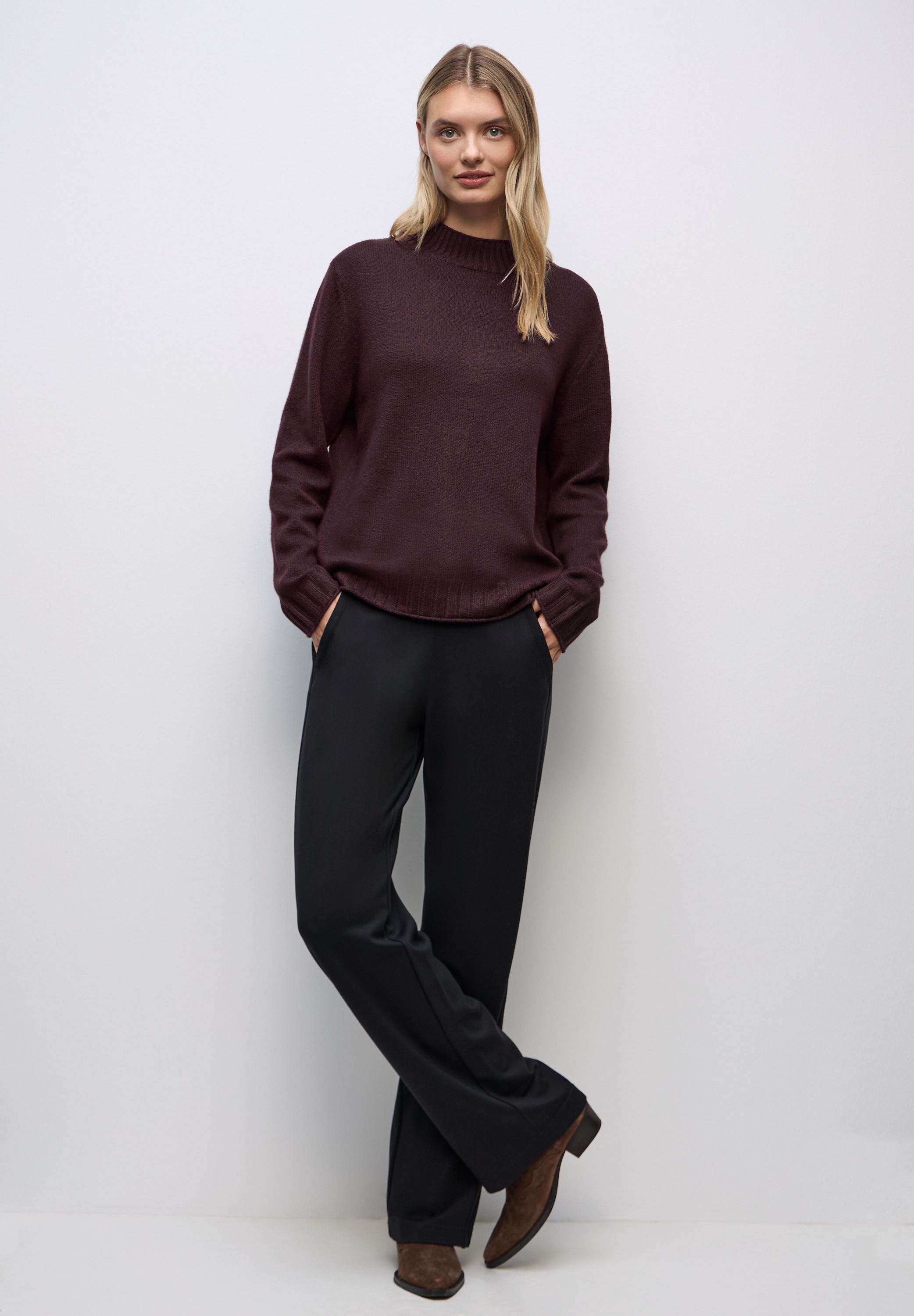 Thumbnail - STREET ONE Stehkragenpullover Grobstrick