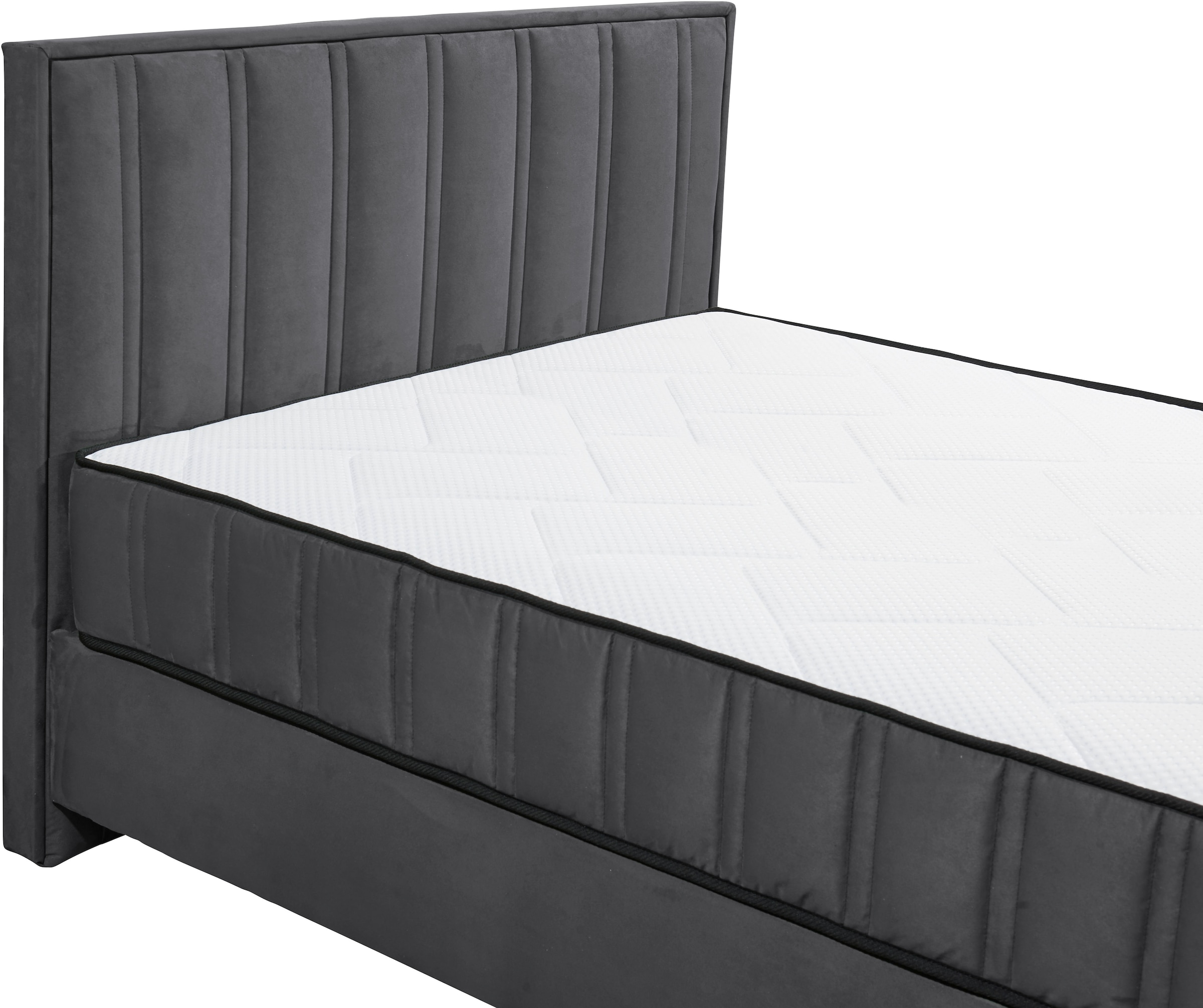ED EXCITING DESIGN Boxbett »Monroe inkl. Bettkasten, erhältlich in den Breiten 120cm & 140cm«, Duo-Matratze - feste Seite mit Kokosmatte