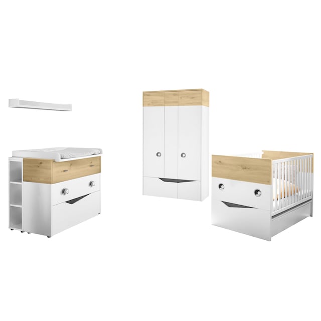 GALLERY M branded by Musterring Babyzimmer-Komplettset »Till«, (Set, 5  St.), breiter Kleiderschrank, inkl. 1 Unterstellregal für die Wickelkommode  kaufen | BAUR