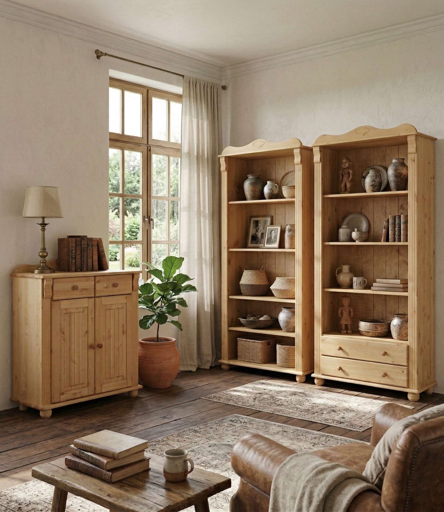 OTTO home Bücherregal »Adele, Standregal, Regal« B/T/H:,  aus massiver Kiefer, Breite 92 cm, FSC®