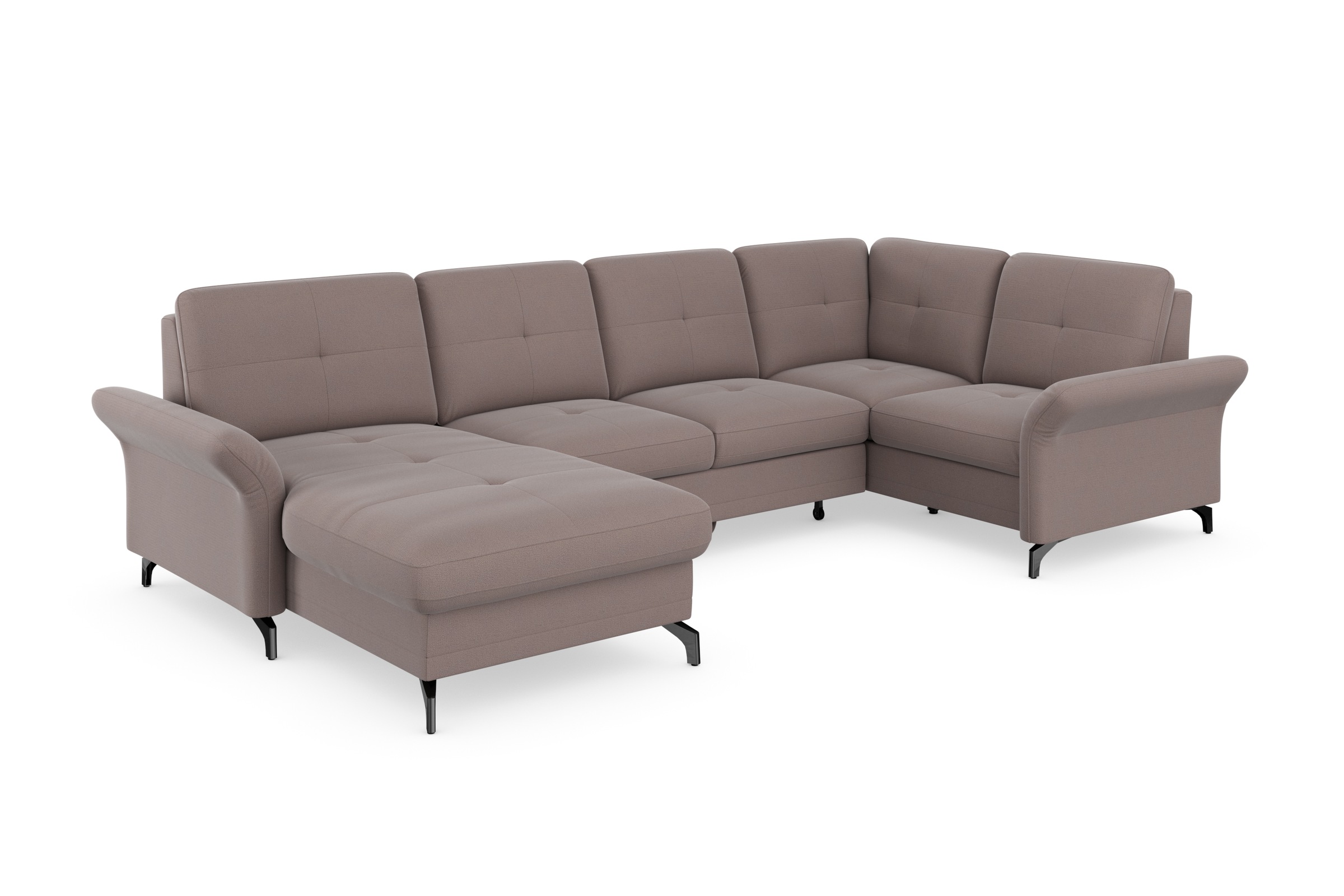 Home affaire Wohnlandschaft "Calando U-Form" wahlweise mit Bettfunktion, Be günstig online kaufen