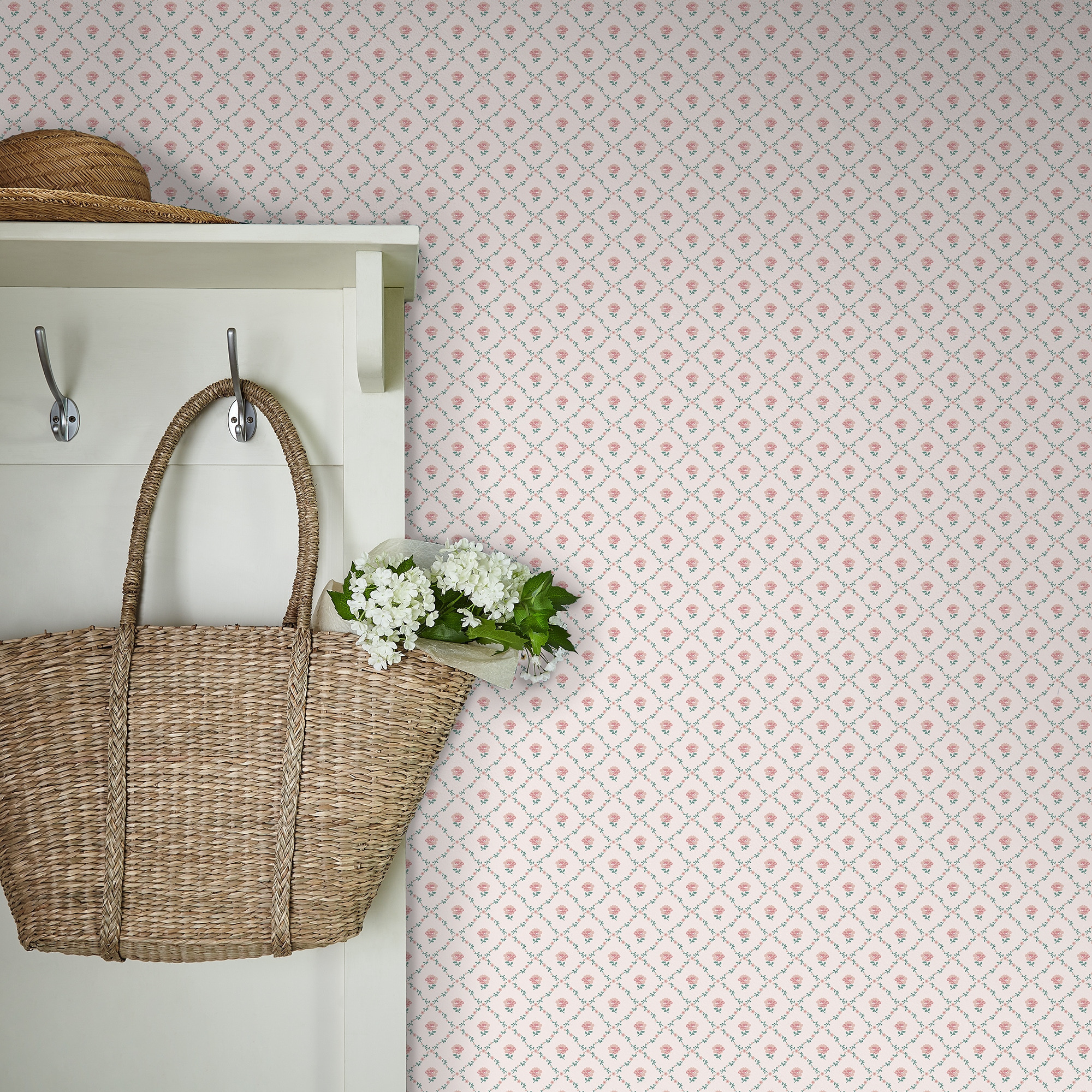 LAURA ASHLEY Vliestapete "Kate" kariert glatt 10mx52cm (ca. 5m2)