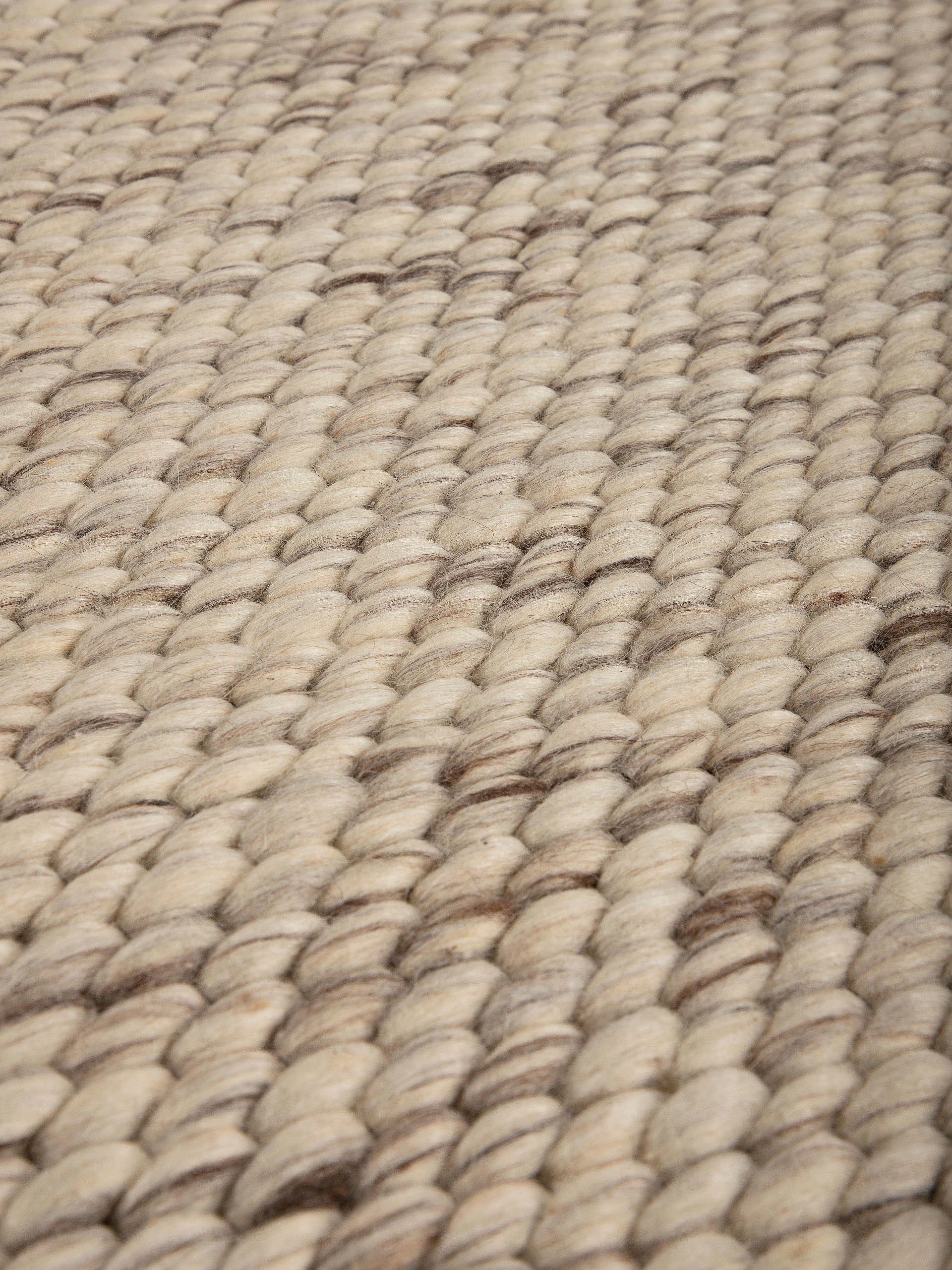 carpetfine Wollteppich »Sina,  auch als Läufer«, rechteckig, 14 mm Höhe, Handweb Teppich, reine Wolle, meliert, handgewebt, weich & kuschelig
