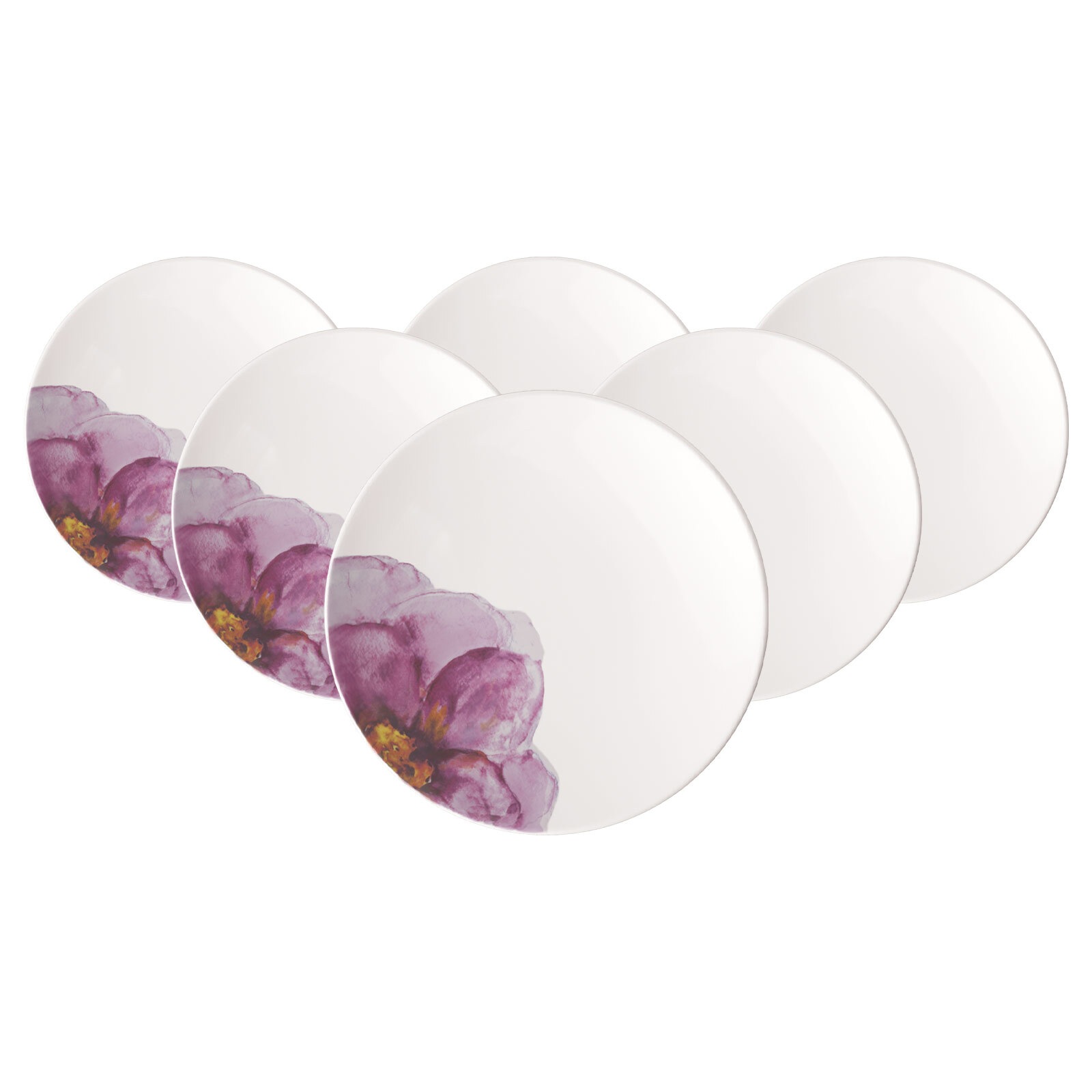 VILLEROY & BOCH Frühstücksteller "Frühstücksteller Coupe Rose Garden ø 21,2 cm 6er Set bunt", bunt, Speiseteller