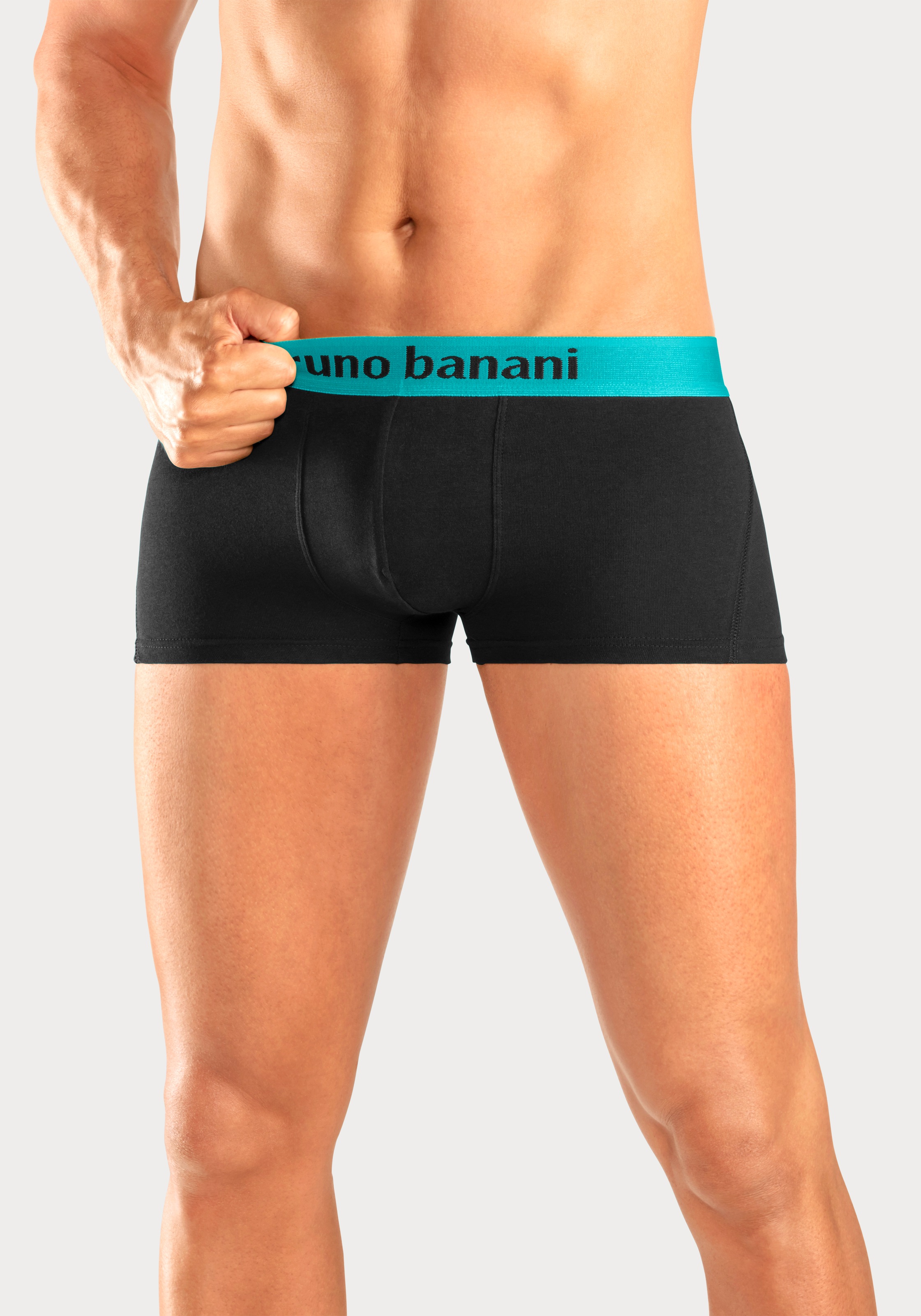 Thumbnail - Bruno Banani Hipster Packung, 4 Stk. tlg., knapp sitzende Boxershorts mit Logo Webbund aus Baumwollmischung