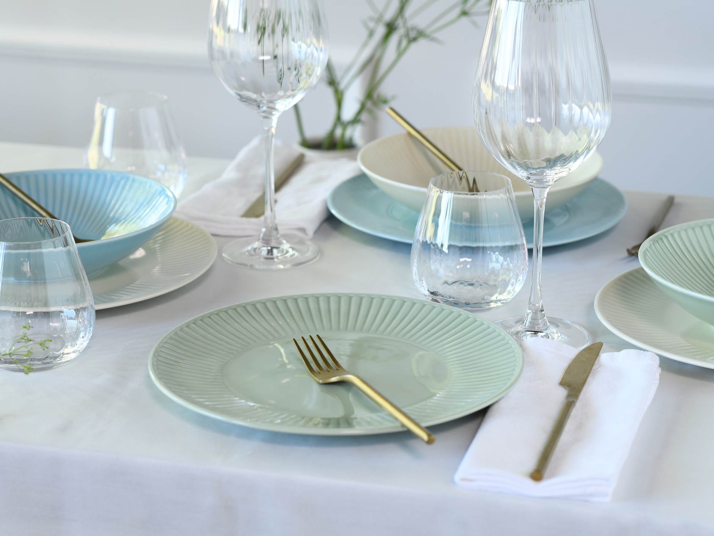 CreaTable Teller-Set »Valencia Pastell, Tellerset 18-tlg«, (Set, 18 tlg.), Elegant, Boho Chic