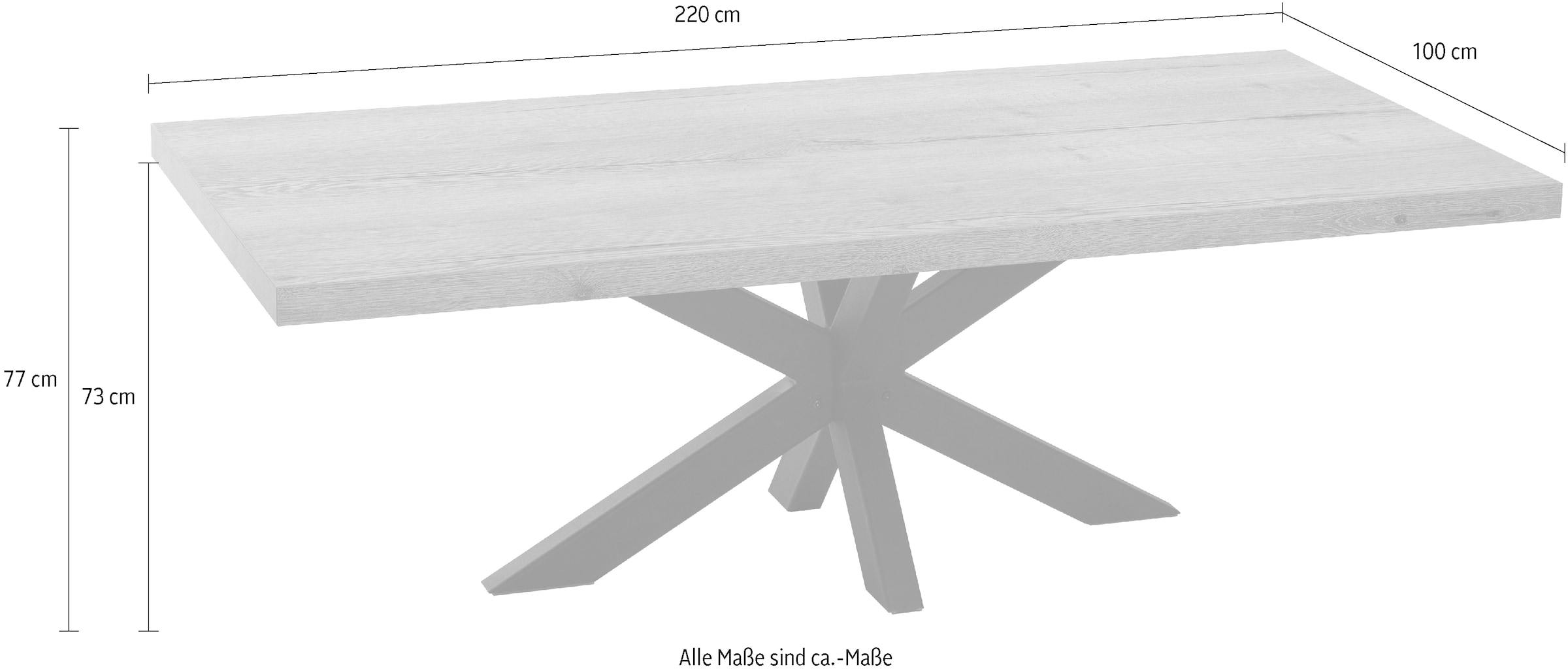 OMG Design Esstisch »Novac«, Zeitloser Landhausstil, 220 cm