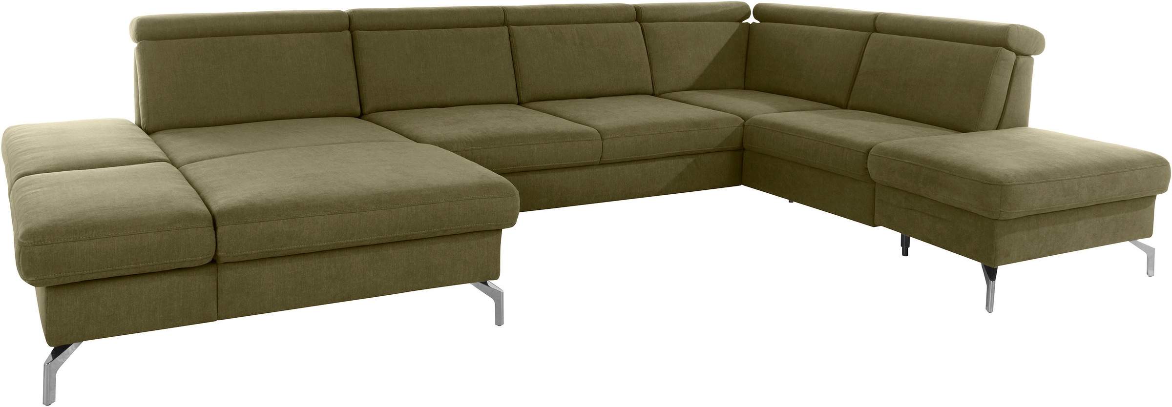 sit&more Wohnlandschaft »Brisbane U-Form«, Fußhöhe 15 cm, inklusive Sitztiefen-, Armteil- und Kopfteilverstellung