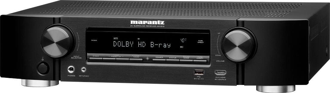 Marantz AV-Receiver »NR1510«, 5.1, (WLAN-LAN (Ethernet)-Bluetooth 3D-fähig-4k Upscaling-Sleeptimer-USB-Mediaplayer-FM Tuner-Sprachsteuerung-Internetradio-Hi-Res Audio)
