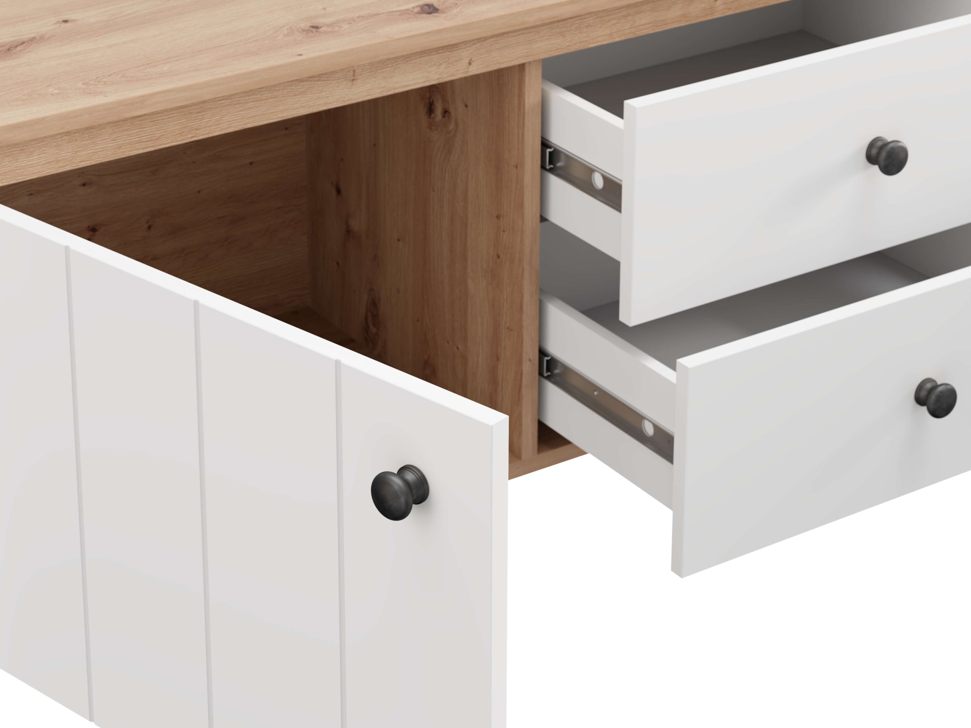Home affaire Lowboard »BEDFORD, TV-Board, TV-Kommode, TV-Schrank, TV-Unterschrank, TV-Möbel« MDF-Profil 2D ummantelt, Hotstamping
