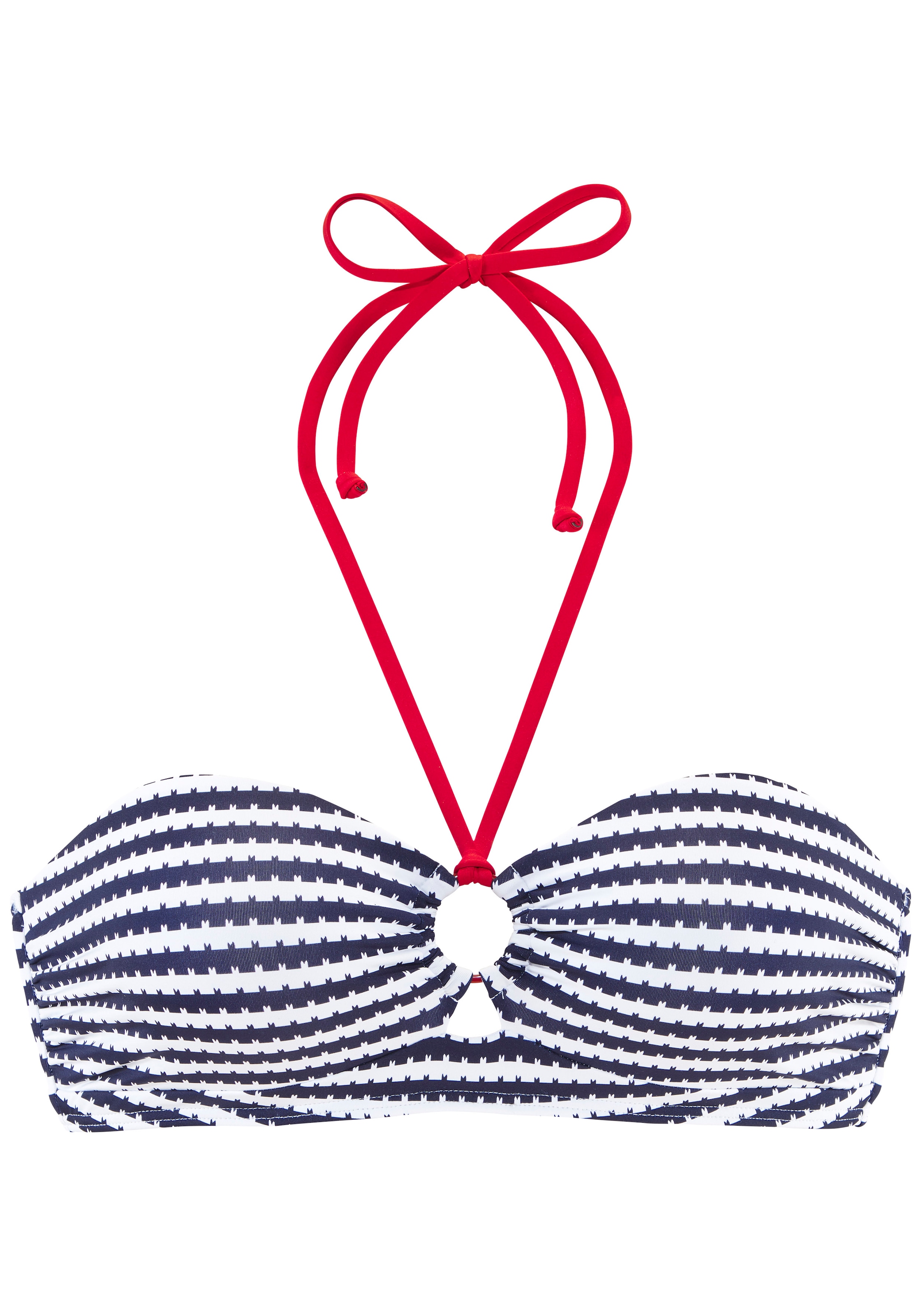 s.Oliver Bandeau-Bikini-Top "Elain" mit kontrastfarbigem Zierring