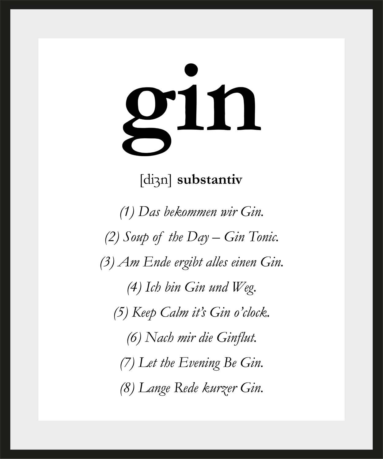 queence Bild "gin", Sprüche & Texte, Spruch, gerahmt