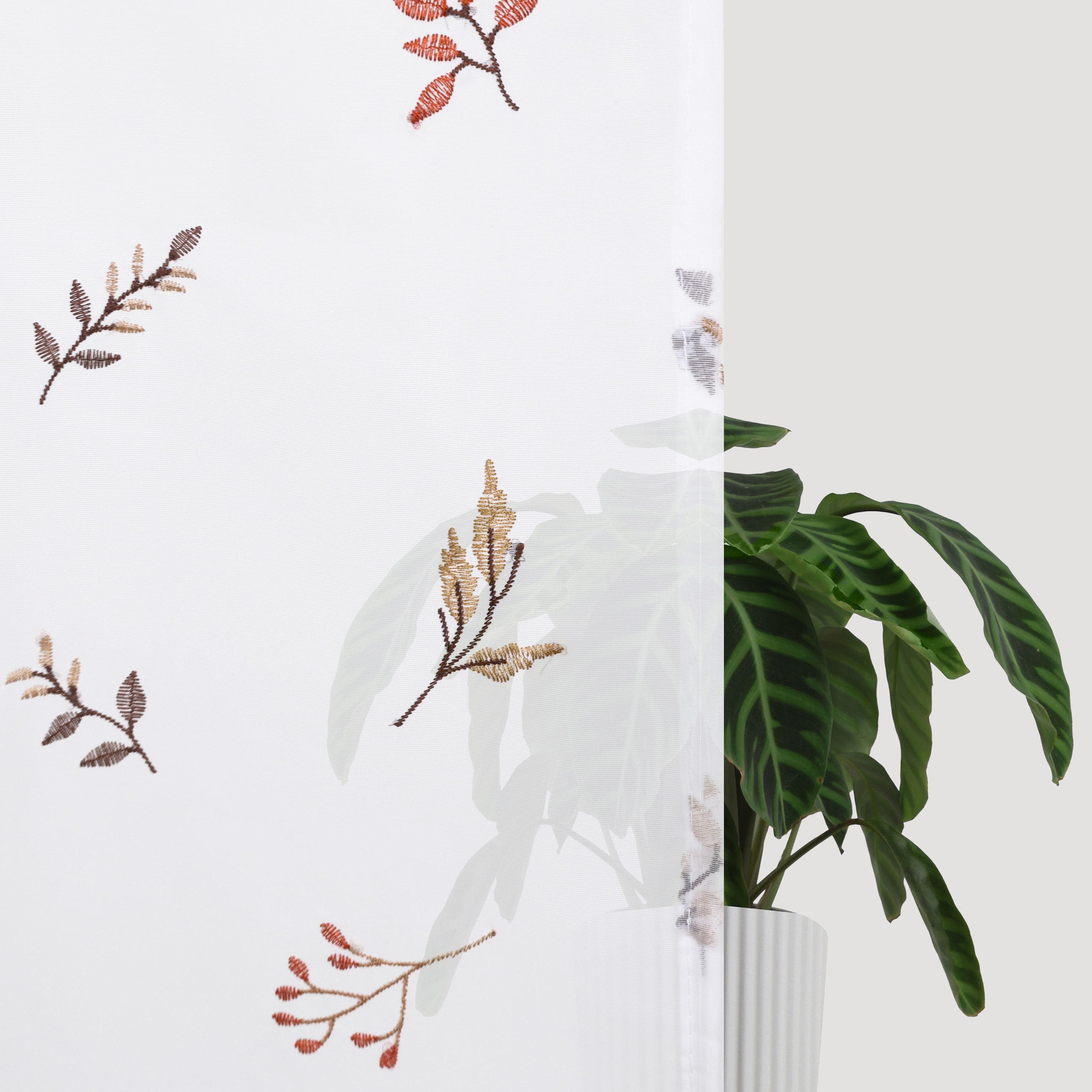 my home Scheibengardine »Alphonse« Durchzuglöcher 1 Stk. tlg. Bestickt, floral, gemustert, schöne Haptik