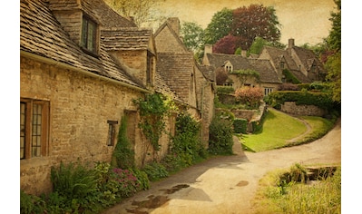 Fototapete »COTSWOLD HÄUSCHEN-ALT DORF ALTSTADT MAUER ZIEGEL STEINE«