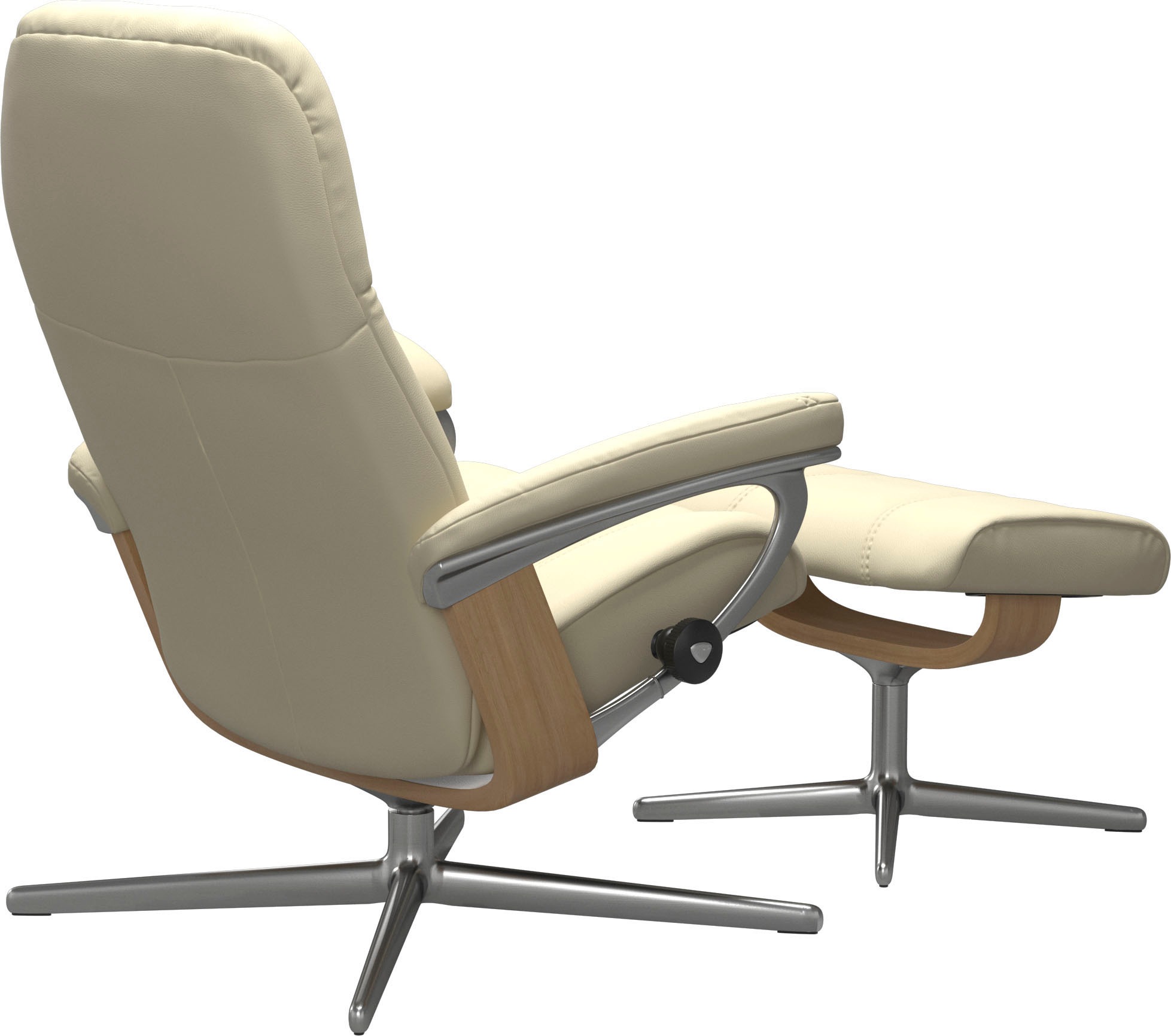 Stressless® Relaxsessel »Consul«, (Set, Relaxsessel mit Hocker), mit Hocker, mit Cross Base, Größe S, M & L, Holzakzent Eiche