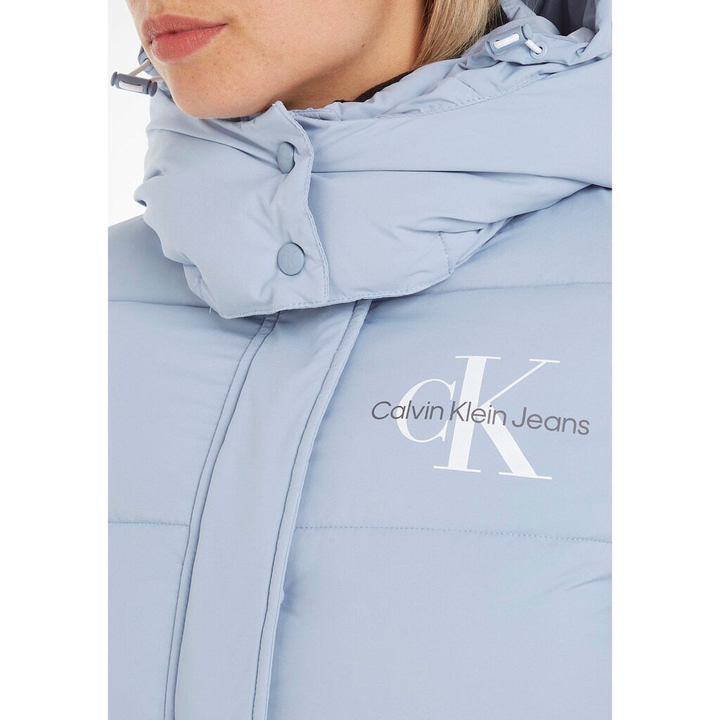 Calvin Klein Jeans Outdoorjacke »MONOLOGO MW SHORT PUFFER«, mit Kapuze, mit Calvin Klein Logoschriftzug am Ärmel