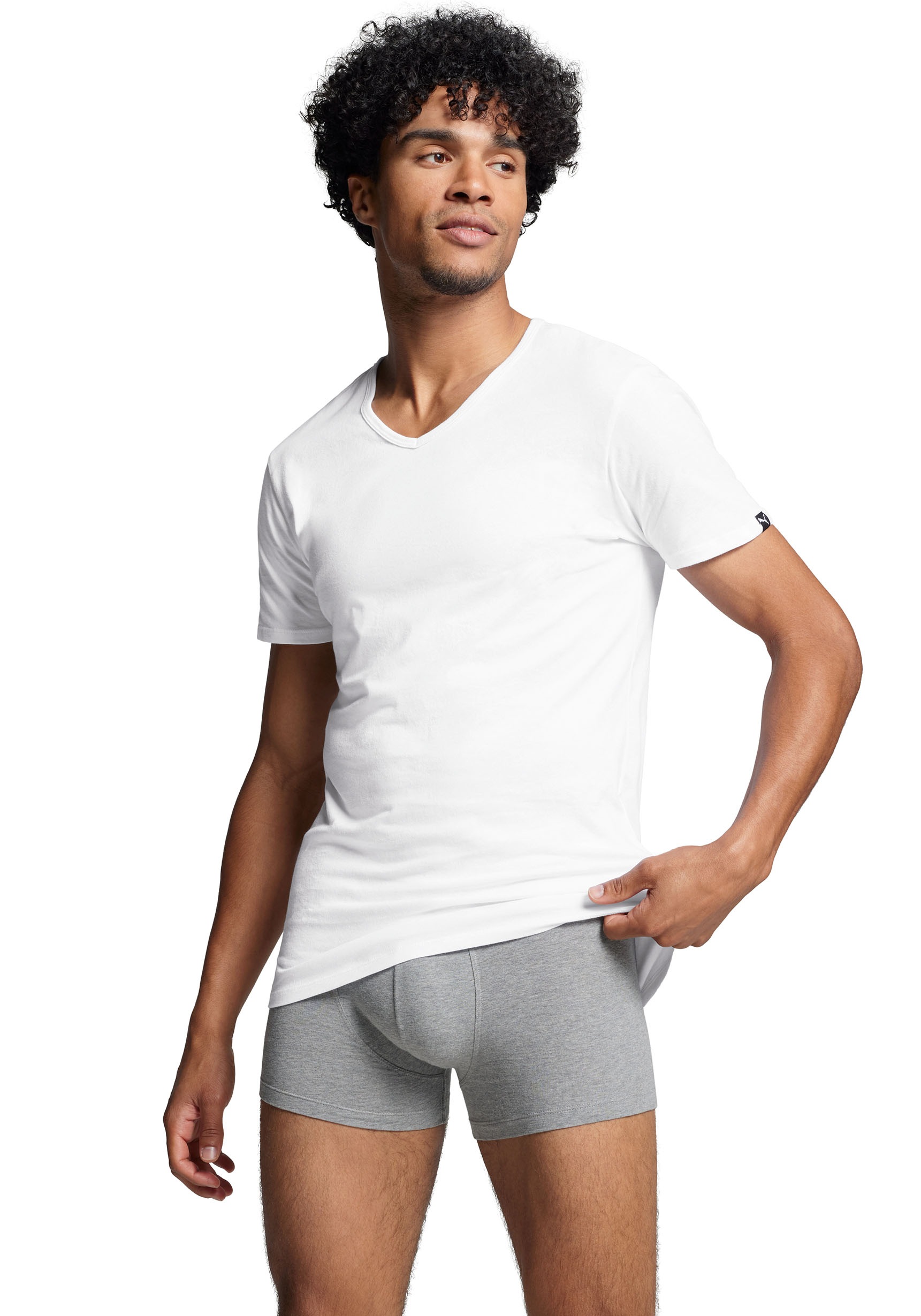 PUMA T-Shirt, (2er-Pack), Rundhalsausschnitt, Kurzarm, Regular Fit, elastis günstig online kaufen