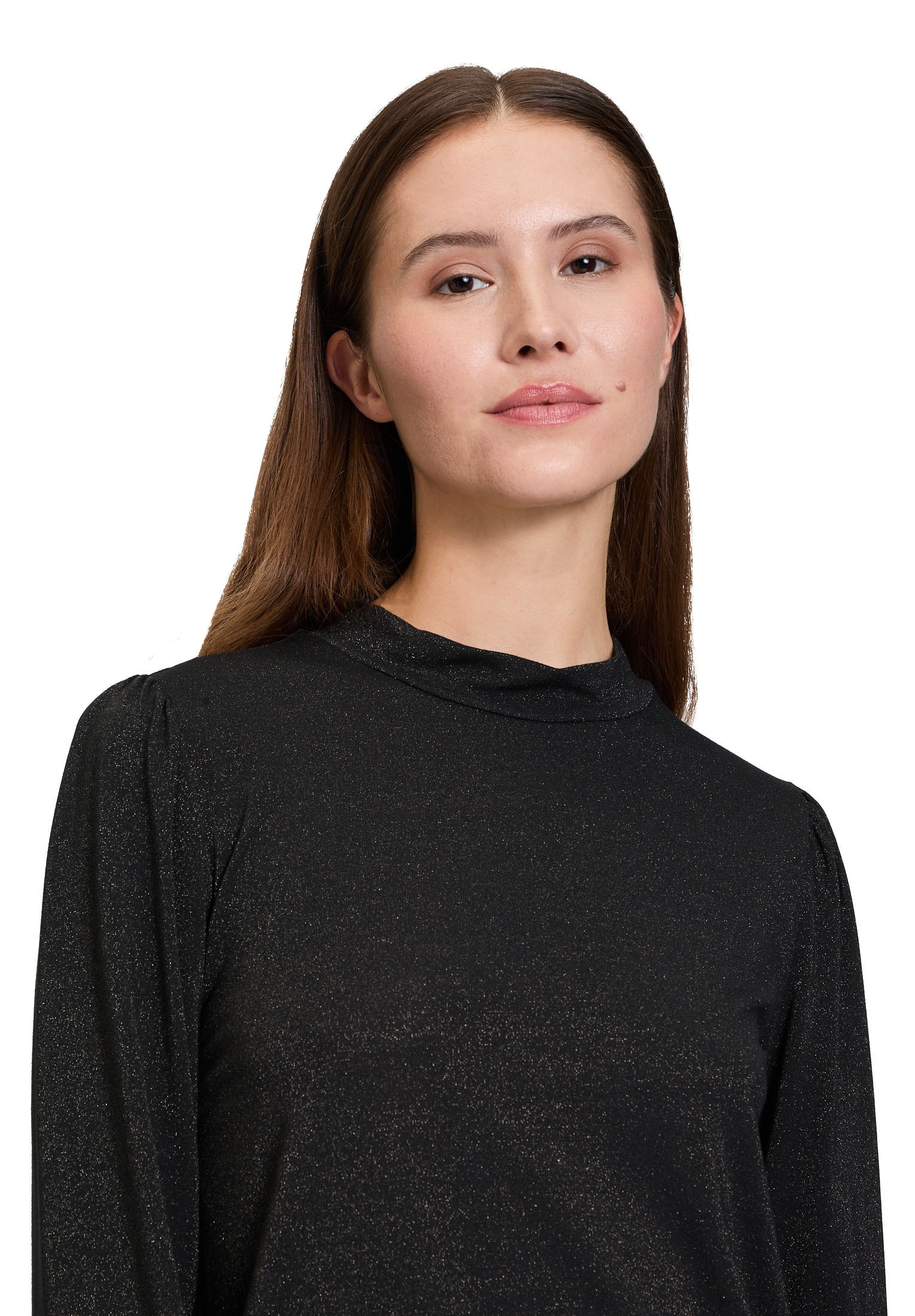 Betty&Co Kurzarmshirt »Betty & Co Rollkragenshirt mit Lurexfaden«, (1 tlg.), Glitzer