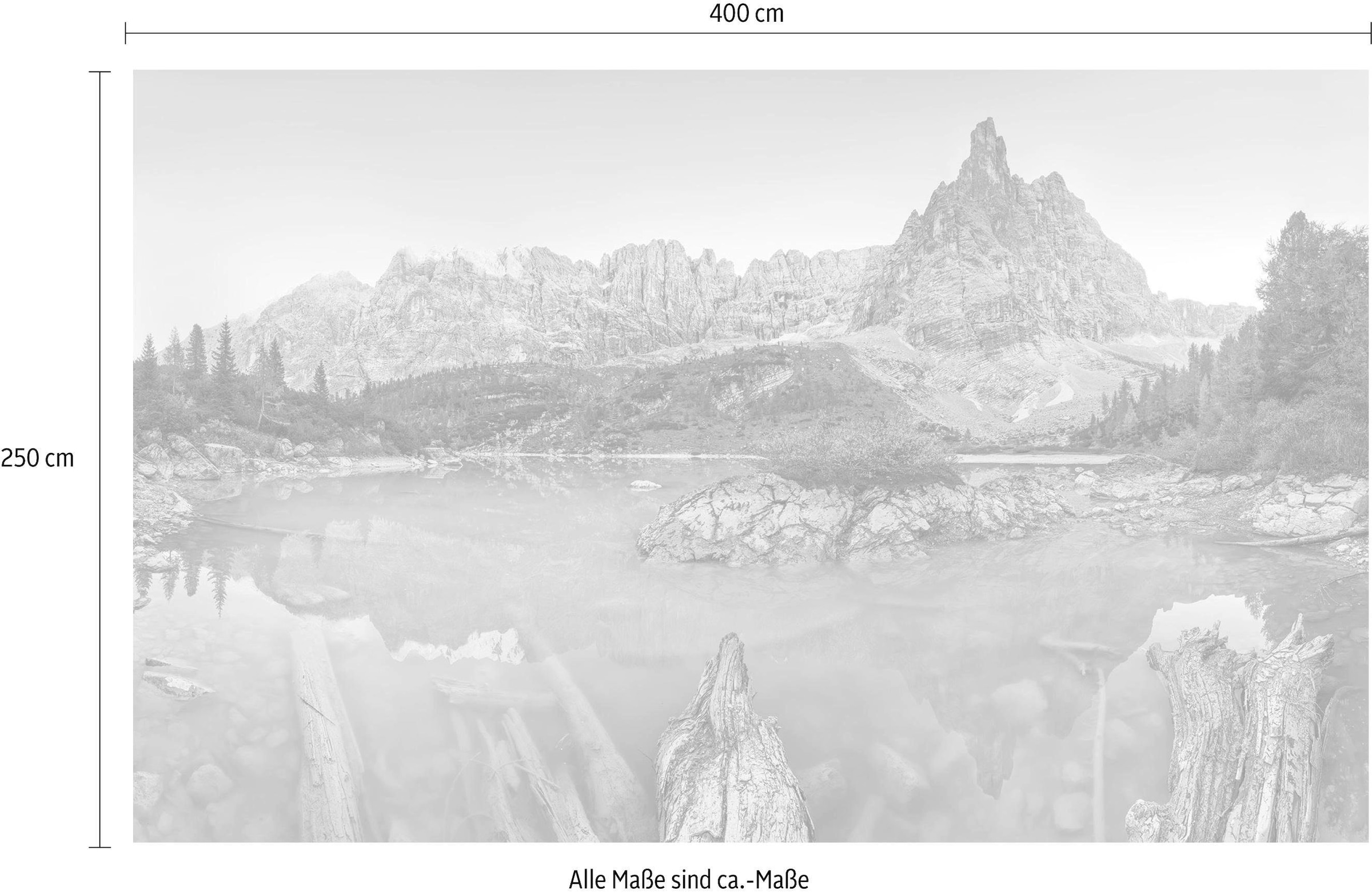Komar Vliestapete »Digitaldruck Vlies - Alpine Treasure - Größe 400 x 250 cm«, bedruckt, Wohnzimmer, Schlafzimmer
