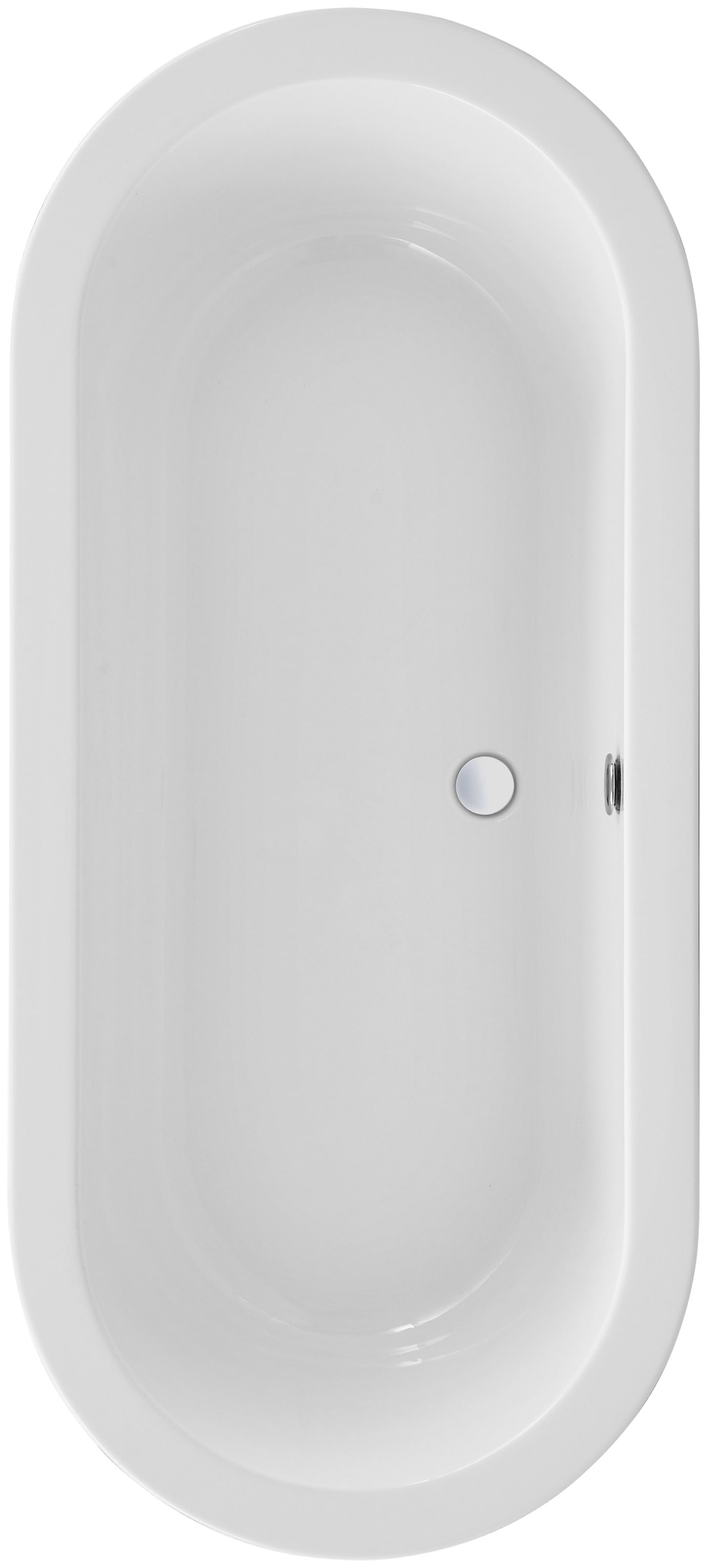 Badewanne OTTOFOND, B:80cm H:59,5cm L:179,5cm T:80cm, weiß, Sanitäracryl, Badewannen, "Flora", mit verchromte Ablaufgarnitur "Klick-Klack"