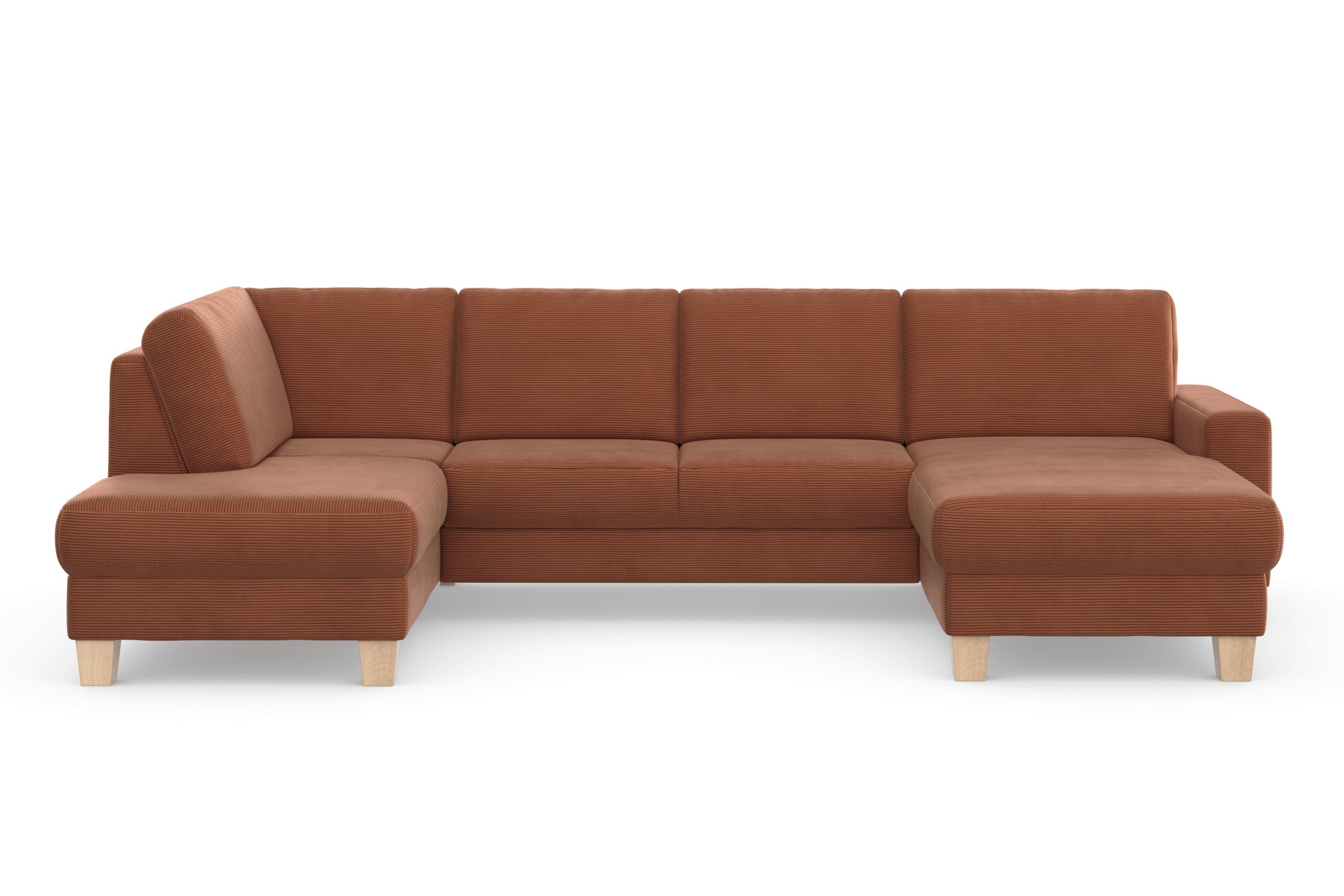 Home affaire Wohnlandschaft »Summer U-Form«, mit oder ohne Bettfunktion und Bettkasten, Cord-Bezug