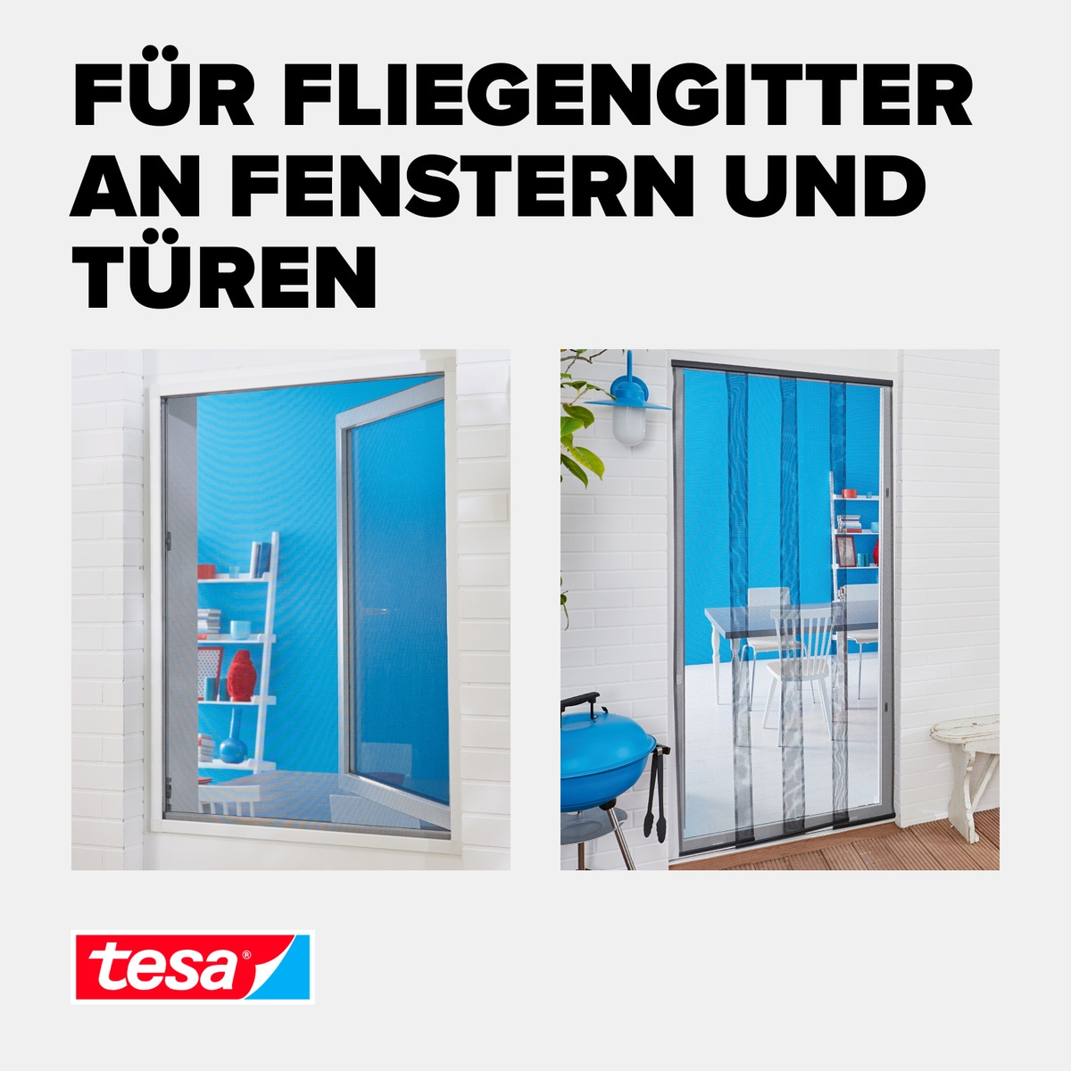 tesa Insektenschutz-Fensterrahmen »Insect Stop COMFORT selbstklebendes Klettband Ersatzrolle, 5,6m«, Klettband zur bohrfreien Fixierung am Fenster für Fliegengitter - weiß