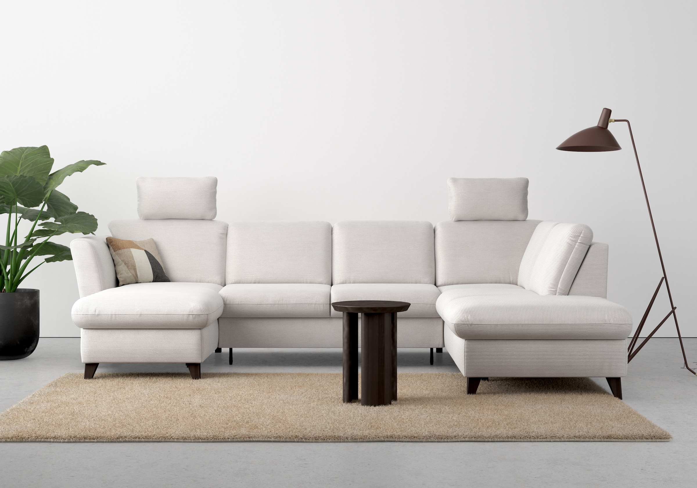 Home affaire Wohnlandschaft "Trelleborg U-Form" wahlweise mit Bettfunktion günstig online kaufen