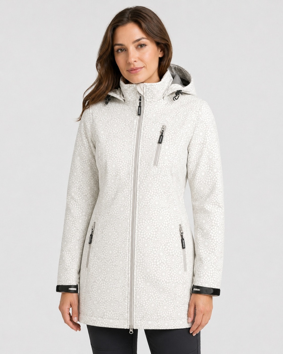 DEPROC Active Softshelljacke "SHELBY LONG" mit Kapuze leichter Softshell Kurzmantel mit abnehmbarer Kapuze