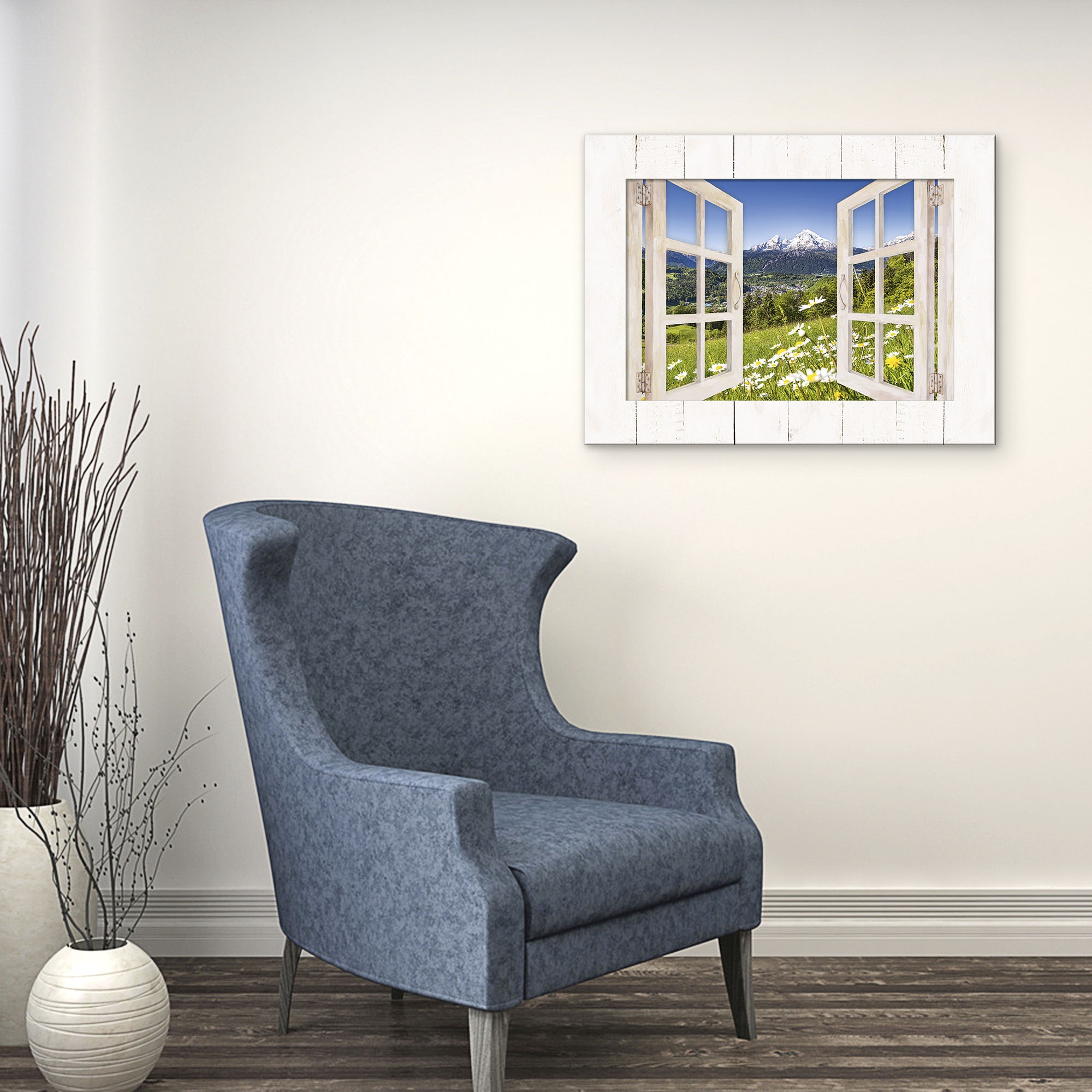 Artland Wandbild »Fensterblick Bayerischen Alpen«, Berge, (1 St.)